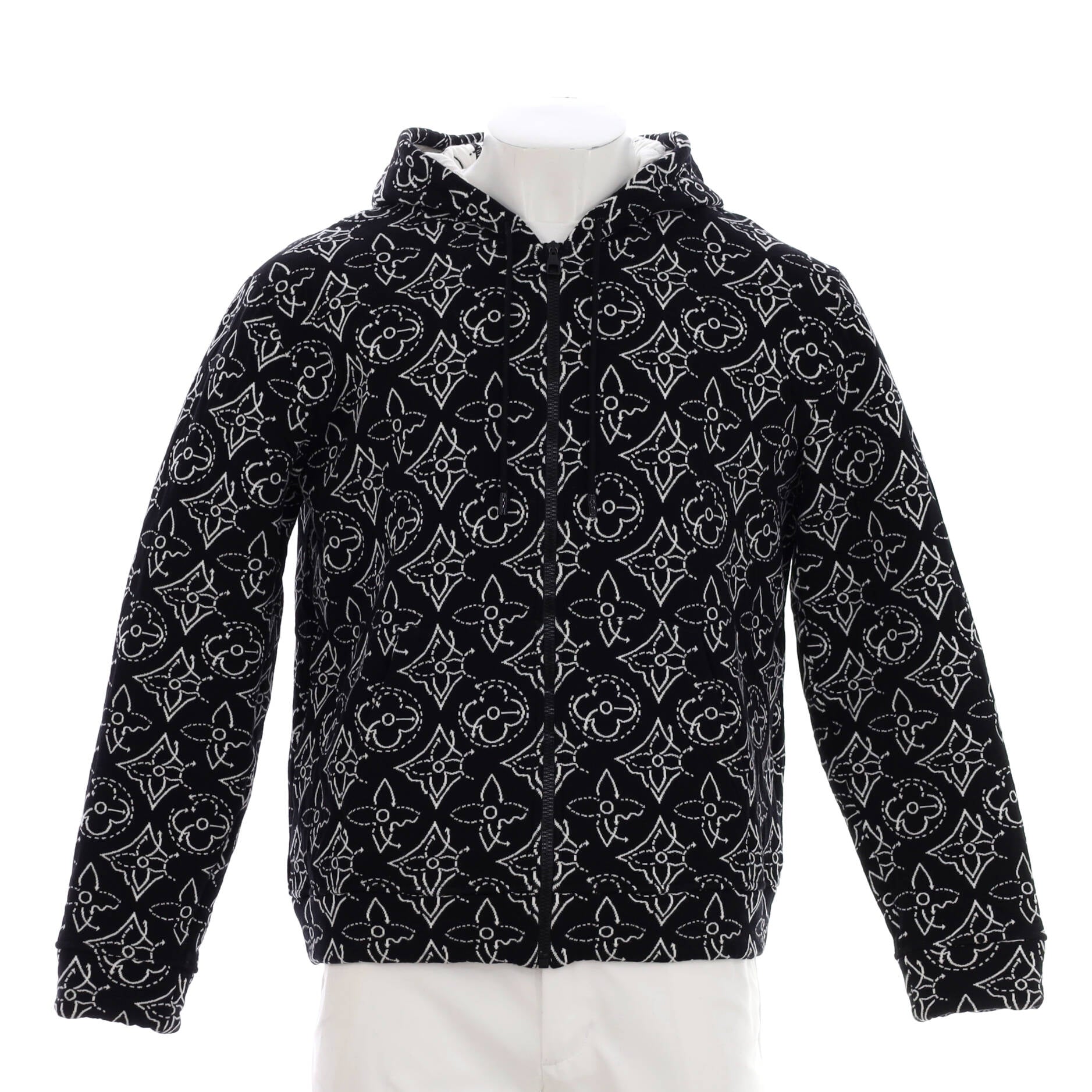 Louis Vuitton Men's Black Cotton Scuba Style Sweater With Reflective Print  – Luxuria & Co.