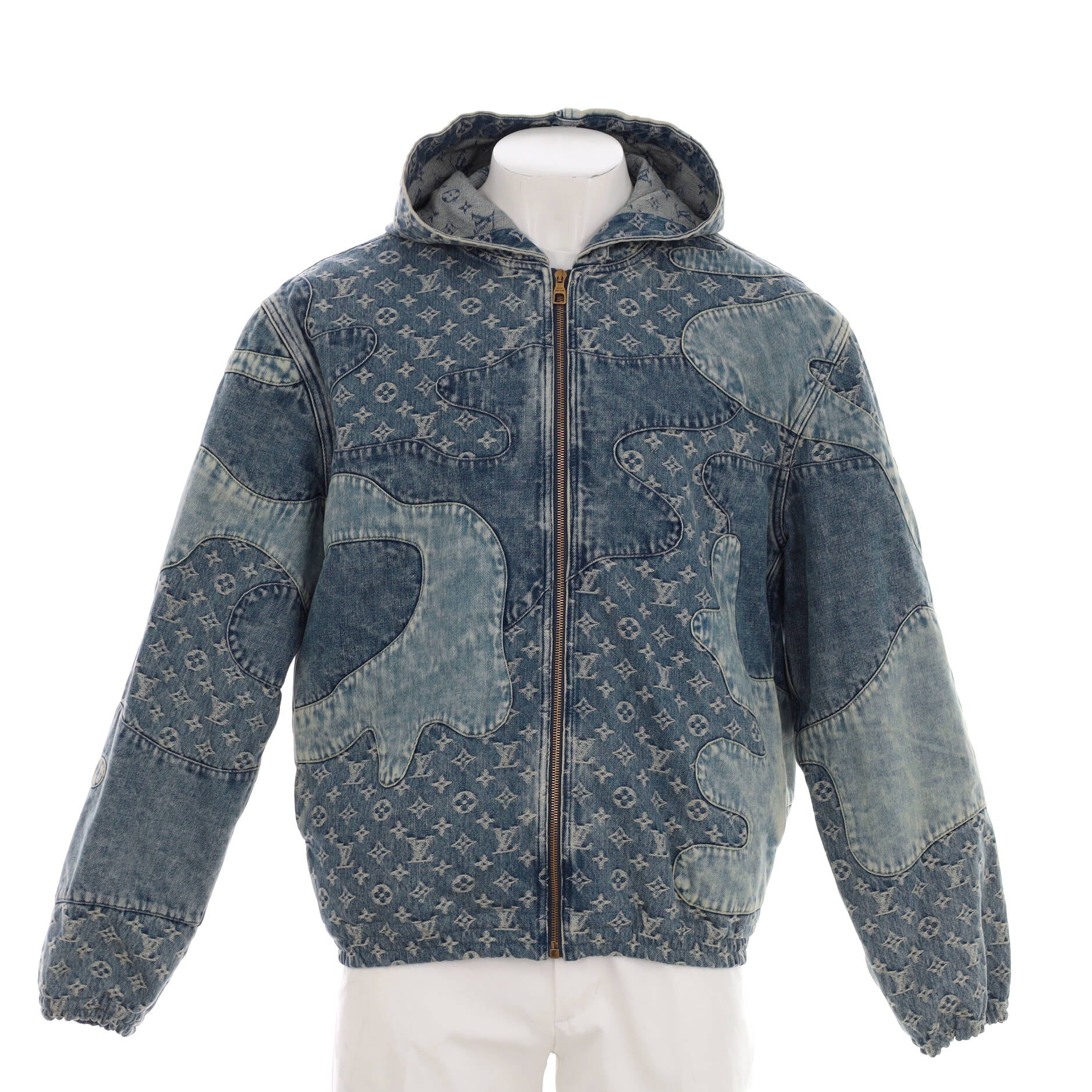 Louis Vuitton Monogram Bandana Leather And Cotton-canvas Denim Jacket in  Blue for Men