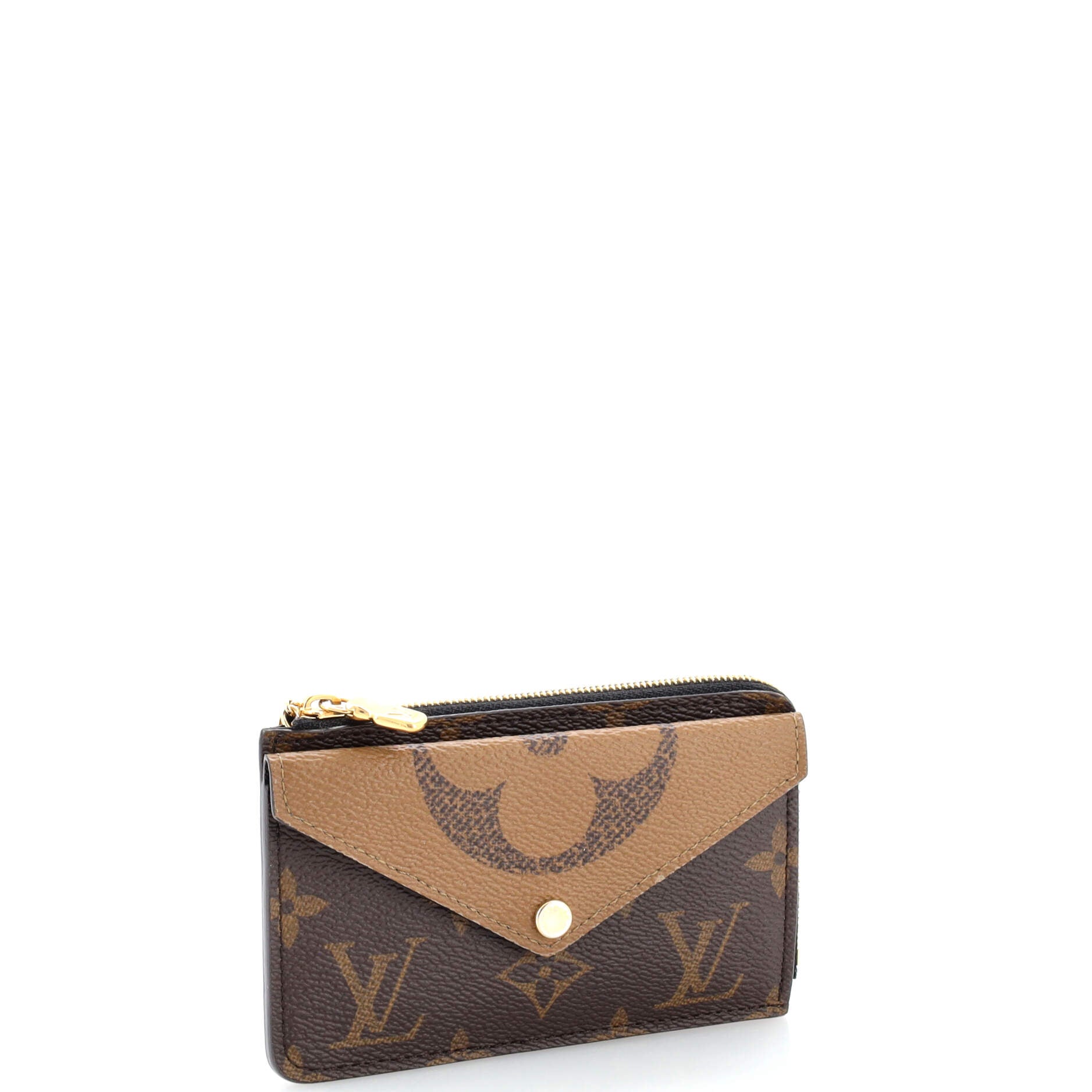 Louis Vuitton Card Holder Reverse Monogram Canvas Brown in Coated