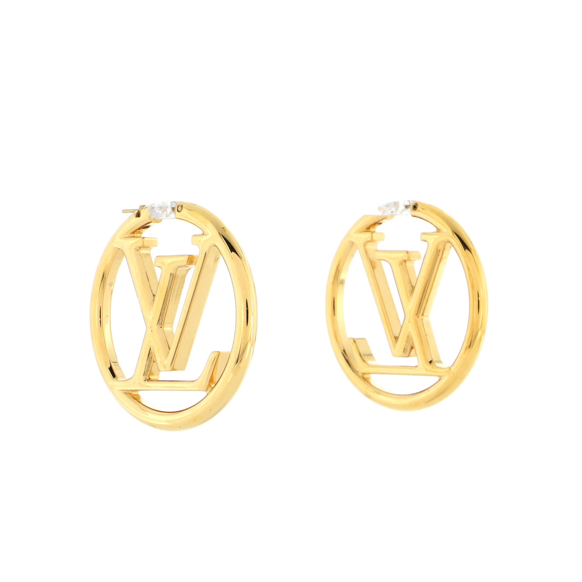 Louis Vuitton 2022 pre-owned Monogram Engraved Hoop Earrings - Farfetch