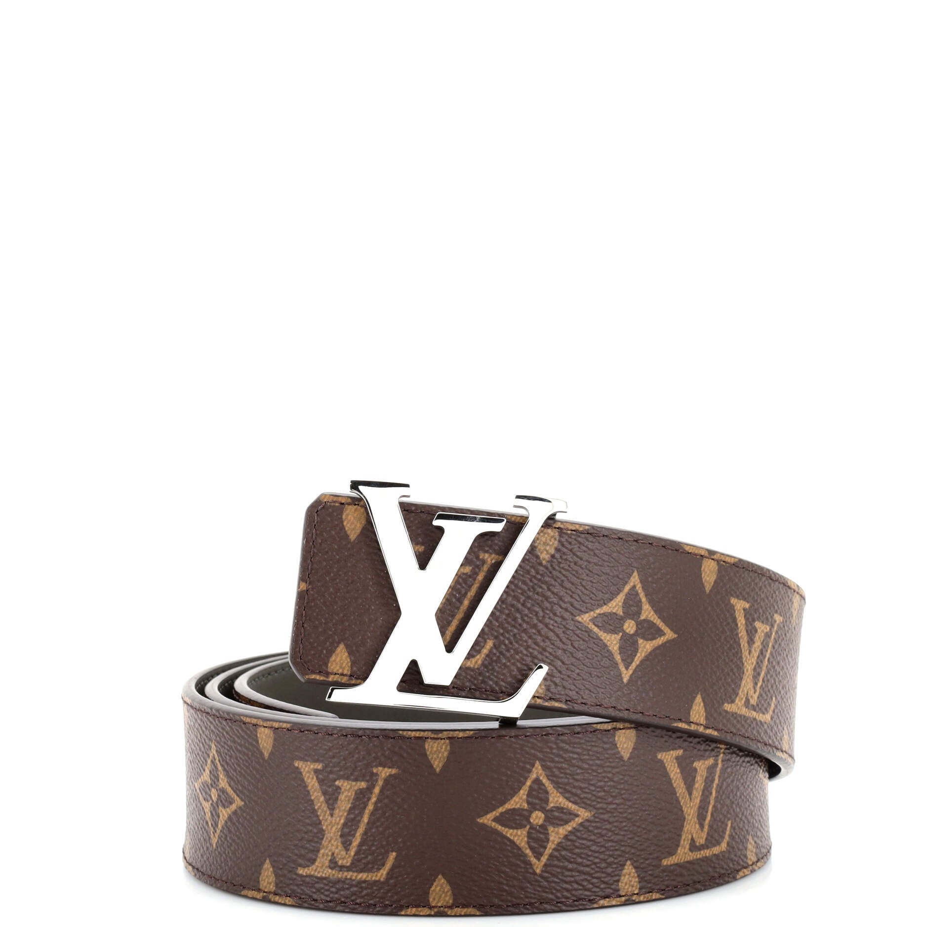 Louis Vuitton LV Initiales 30MM Reversible Belt Brown in Coated Canvas with  Gold-tone - US