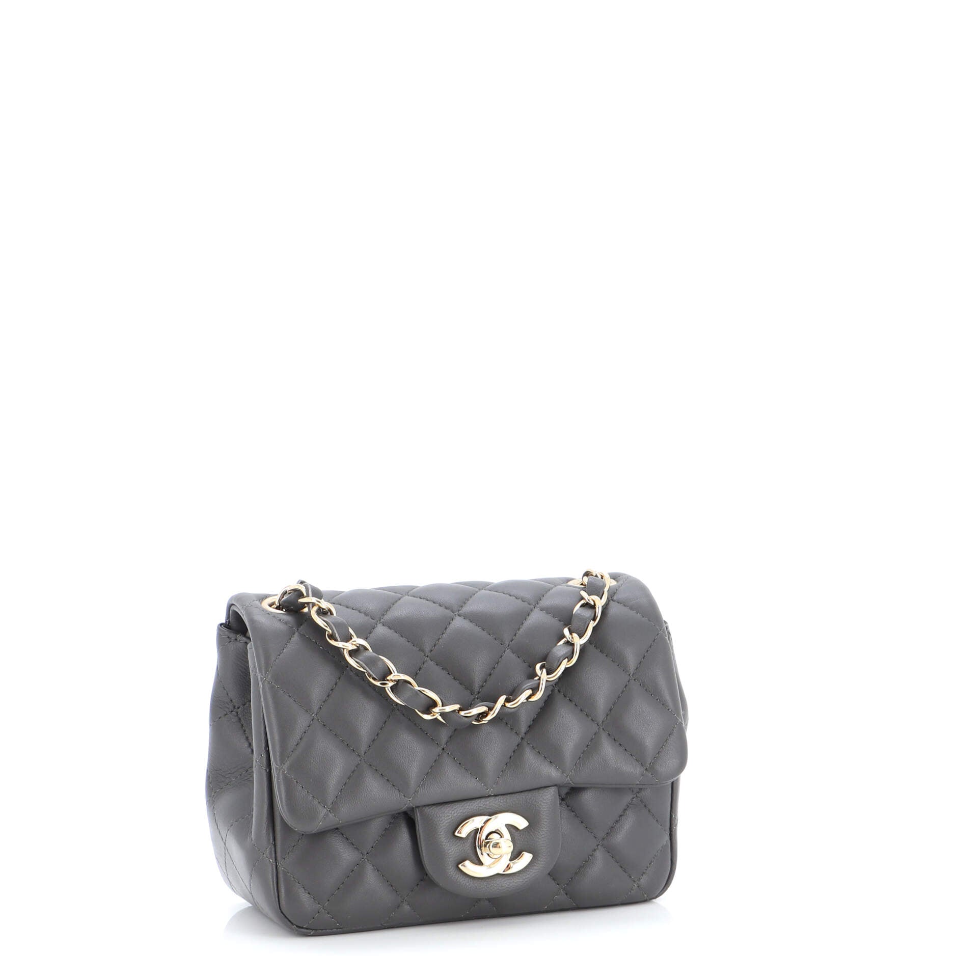 Chanel Sweet Camellia Adjustable Chain Square Flap Bag Quilted Lambskin Mini