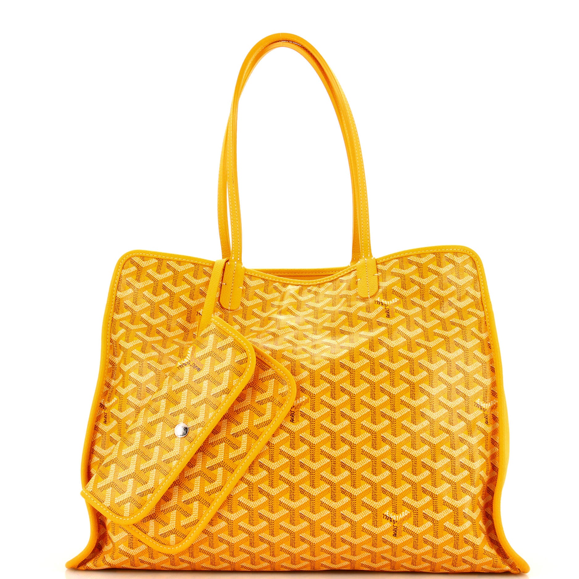 Goyard Yellow Coated Canvas and Leather MM Saigon Top Handle Bag Goyard