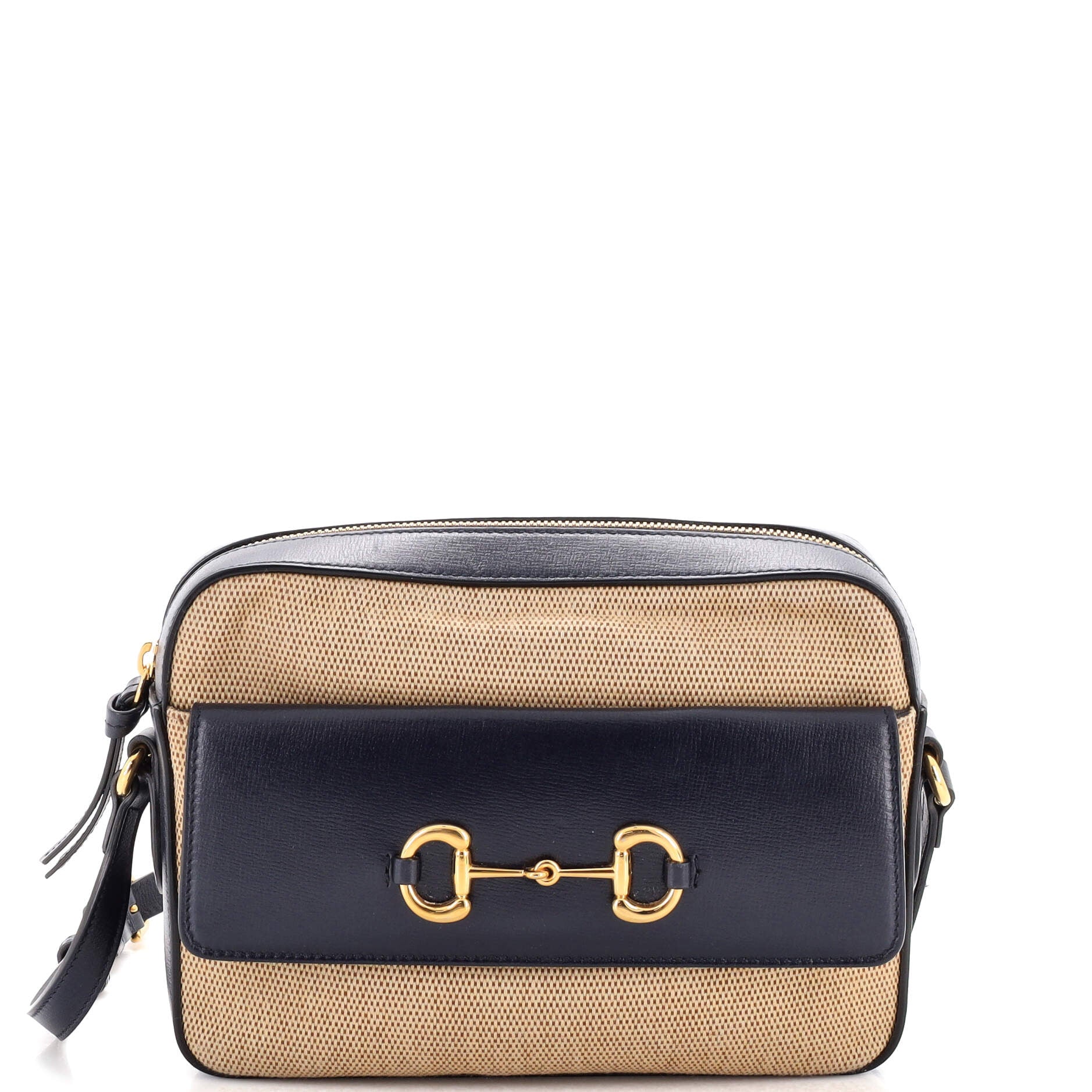 Gucci Horsebit 1955 mini rounded bag in Brown Beige GG Canvas