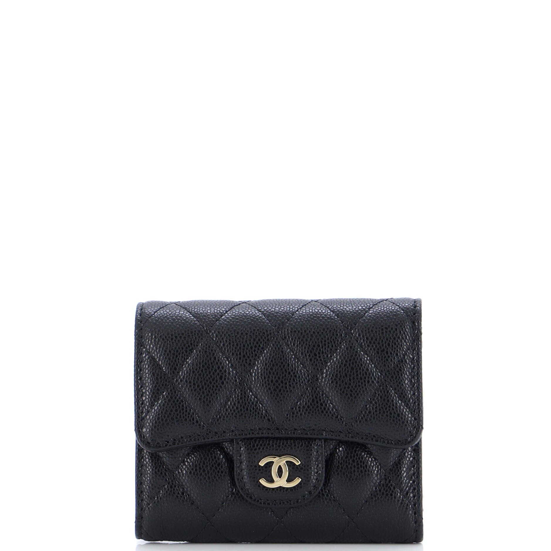 Chanel Boy Chanel Chain Wallet Long Caviar Skin Black Ap1117 Gold Hardware