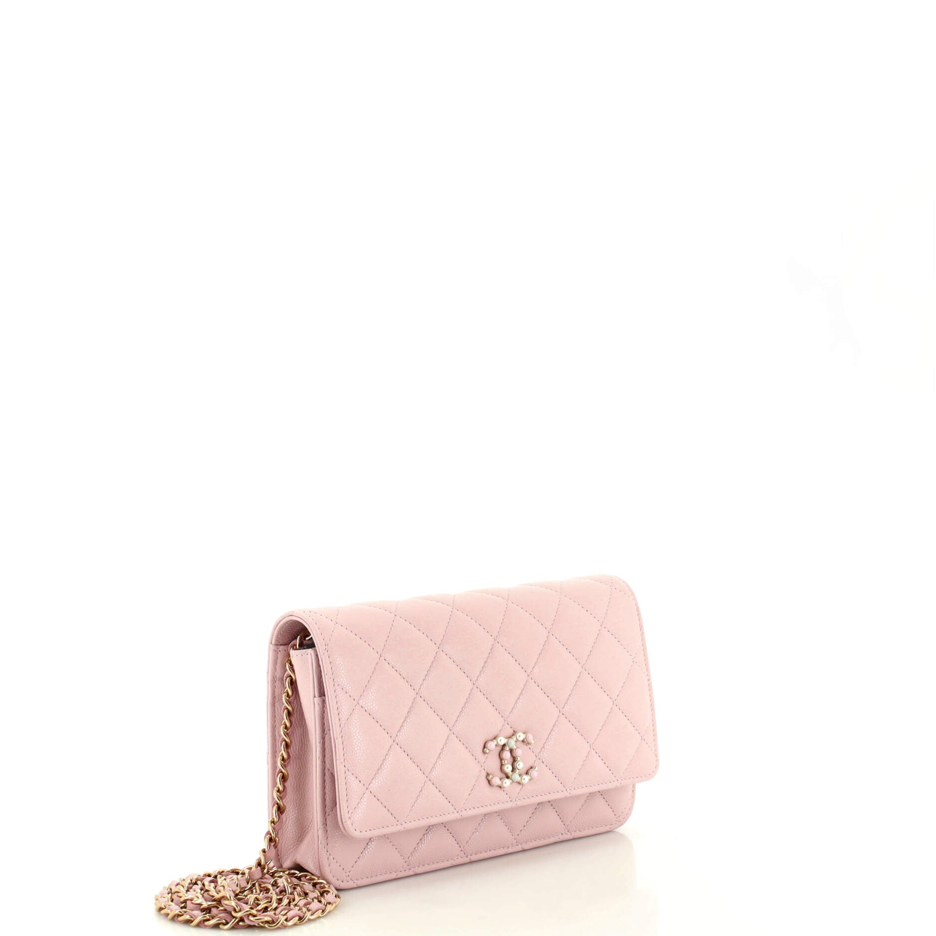 Chanel Coco Candy Wallet on Chain Pearl CC, Beige Caviar with Gold  Hardware, New in Box WA001