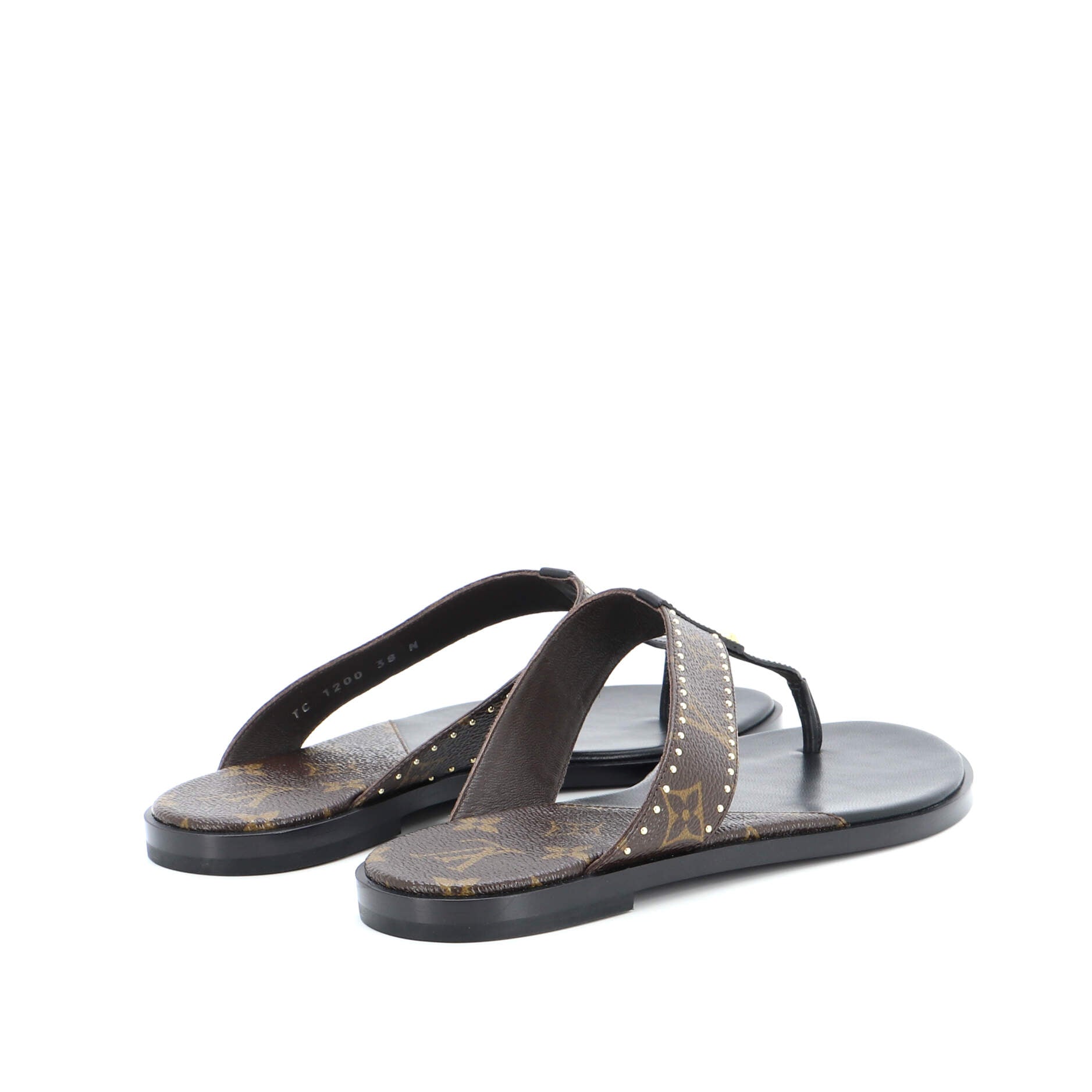 LOUIS VUITTON WOMEN'S PASEO FLAT COMFORT SANDAL. SIZE US 7.5 / LV  37.5. # 1A9RMU