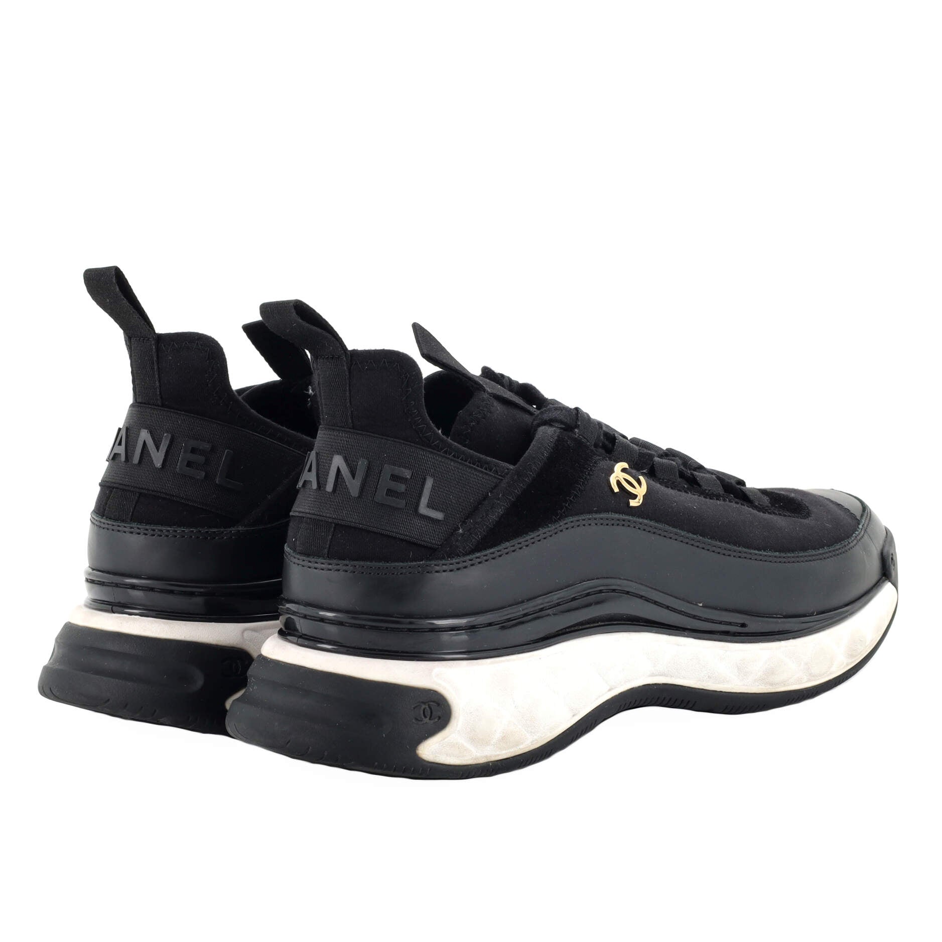CHANEL Women's CC Sneakers Fabric and Leather