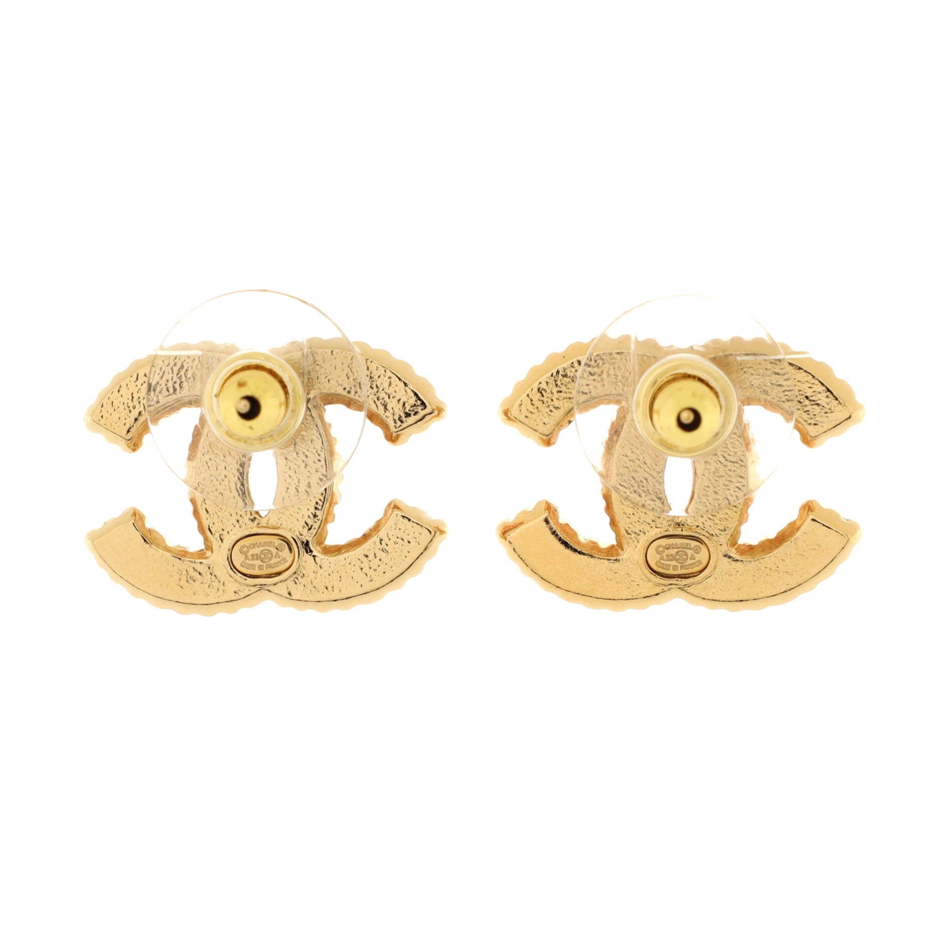 CHANEL CC Square Stud Earrings