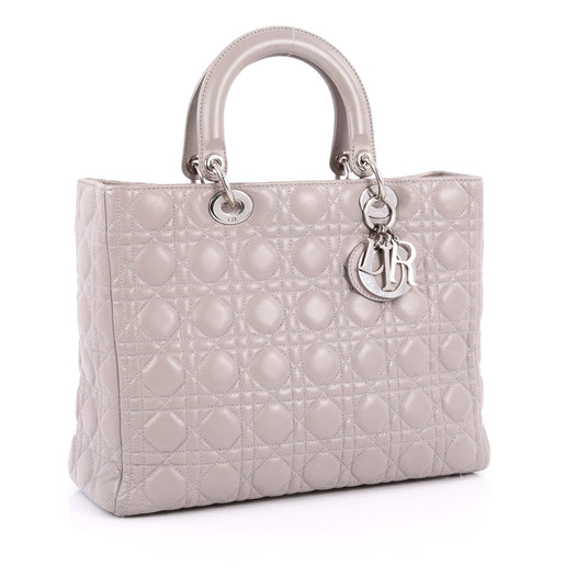 Christian Dior Lady Dior Handbag Cannage Quilt Lambskin Large Rebag