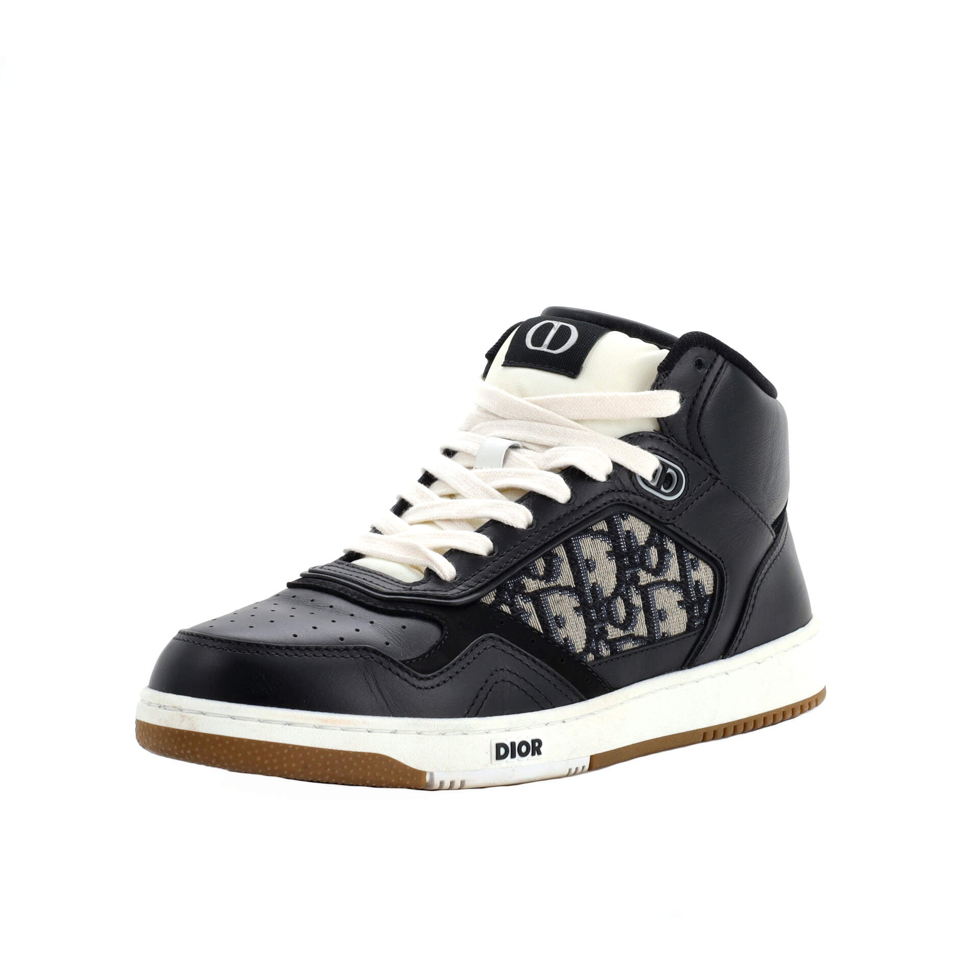 Men's B27 Mid-Top Sneakers Leather with Oblique Canvas