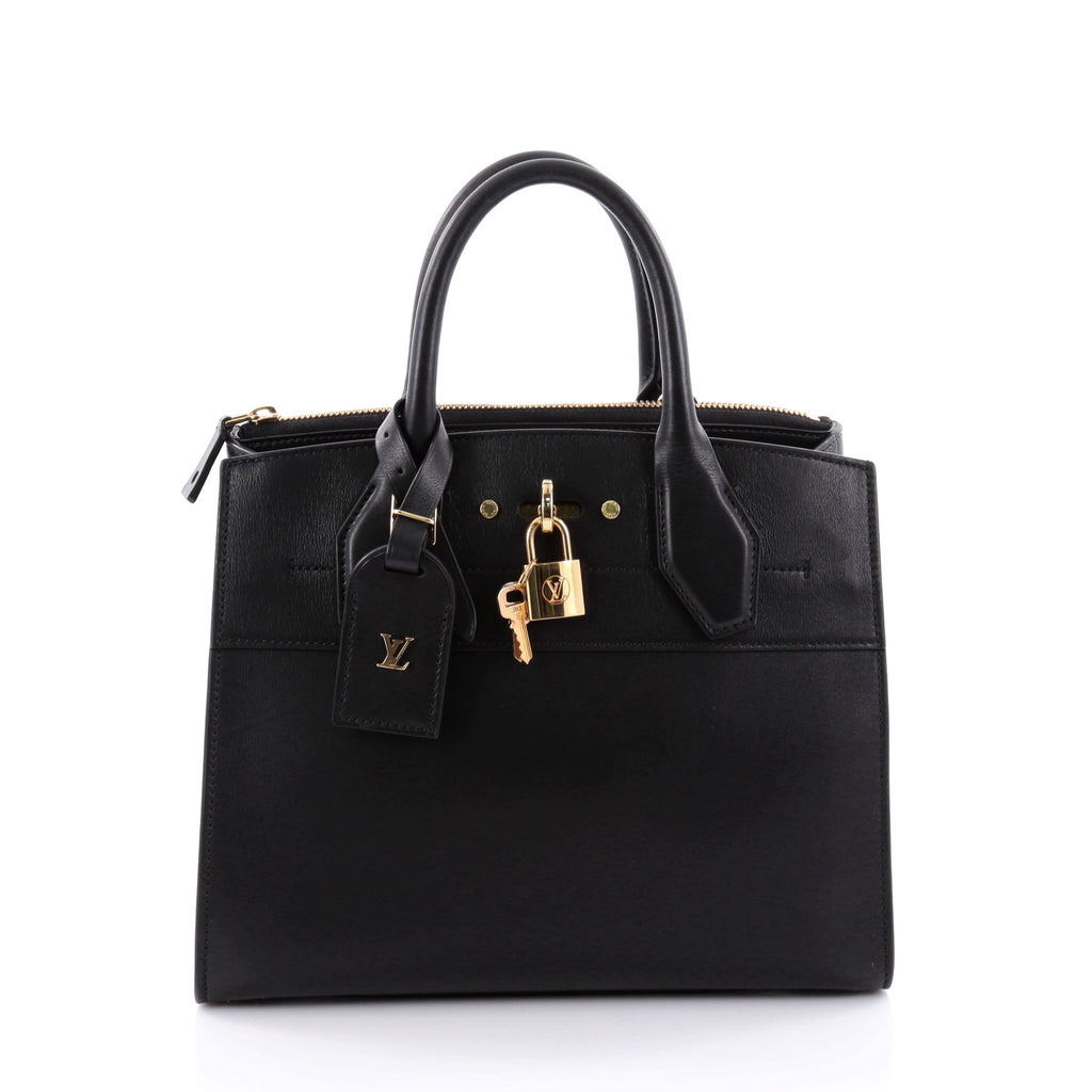 Buy Louis Vuitton City Steamer Handbag Leather PM Black 2383901 – Rebag