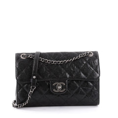 CHANEL CC Crave Quilted Glazed Caviar Medium Flap Bag