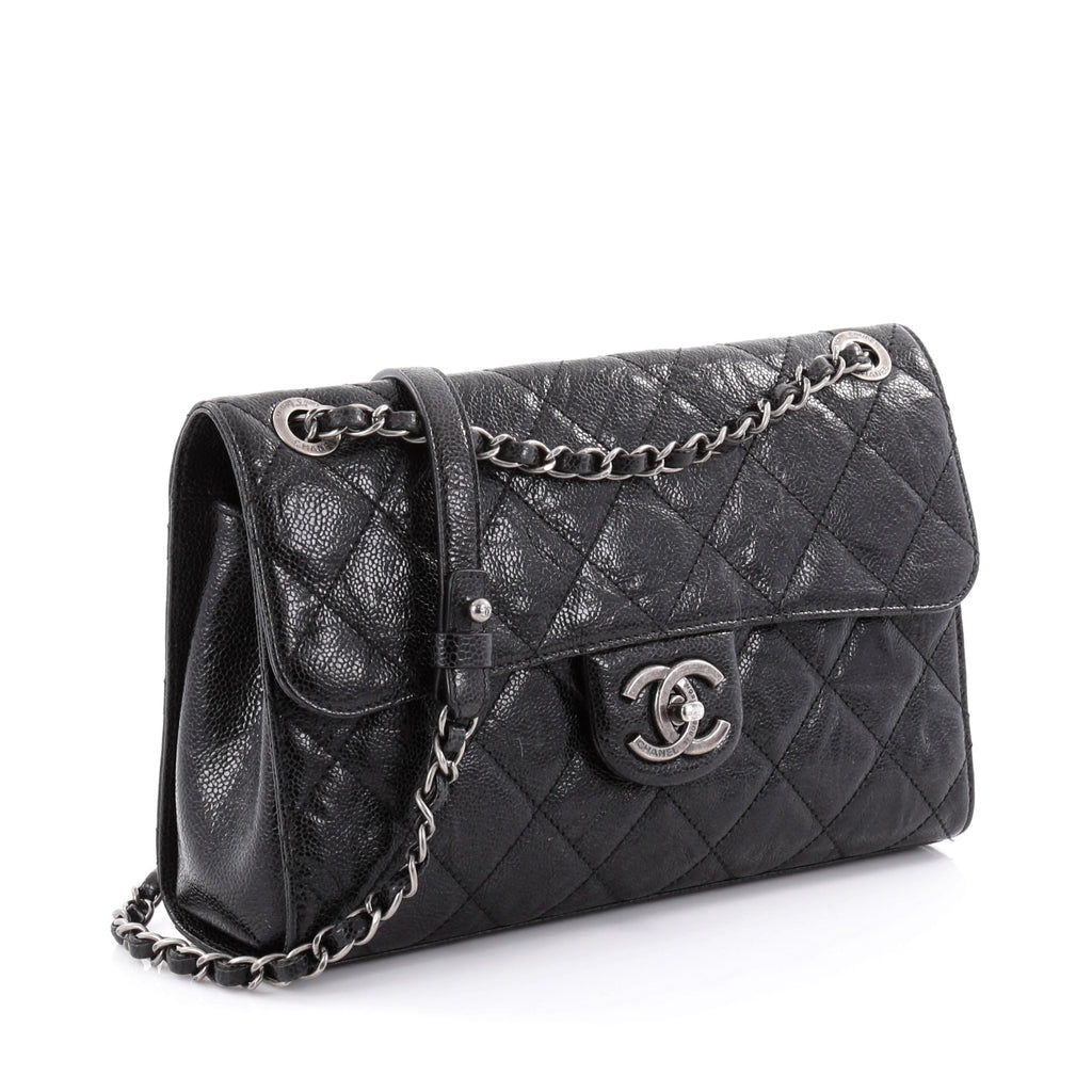 Buy Chanel CC Crave Flap Bag Quilted Glazed Caviar Medium 2384801 – Rebag