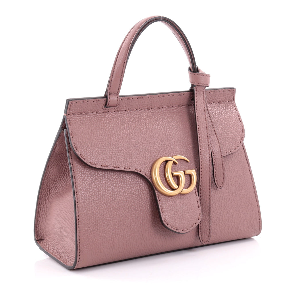 Buy Gucci GG Marmont Top Handle Bag Leather Mini Purple 2388901 – Trendlee