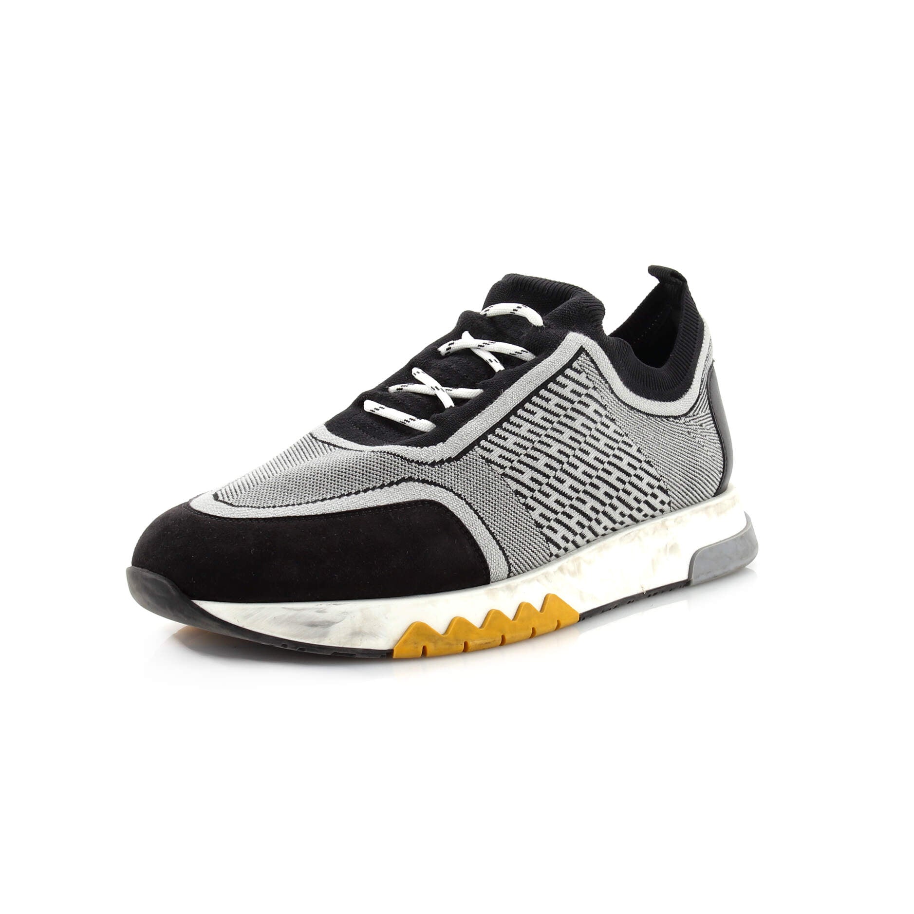 Men's Addict Sneakers Knit Fabric with Leather