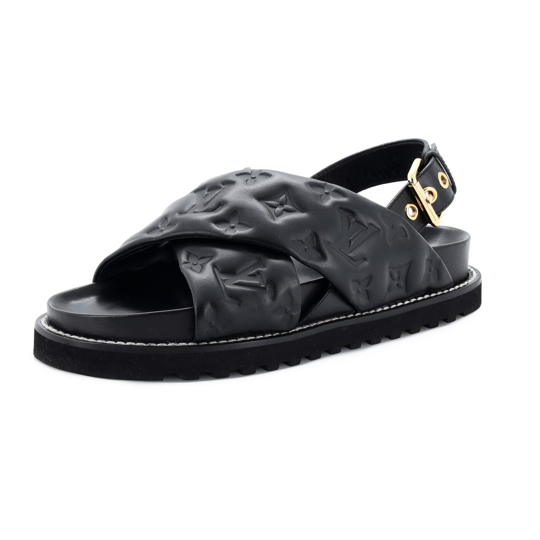 Louis Vuitton Women's Paseo Flat Comfort Sandals Monogram Denim