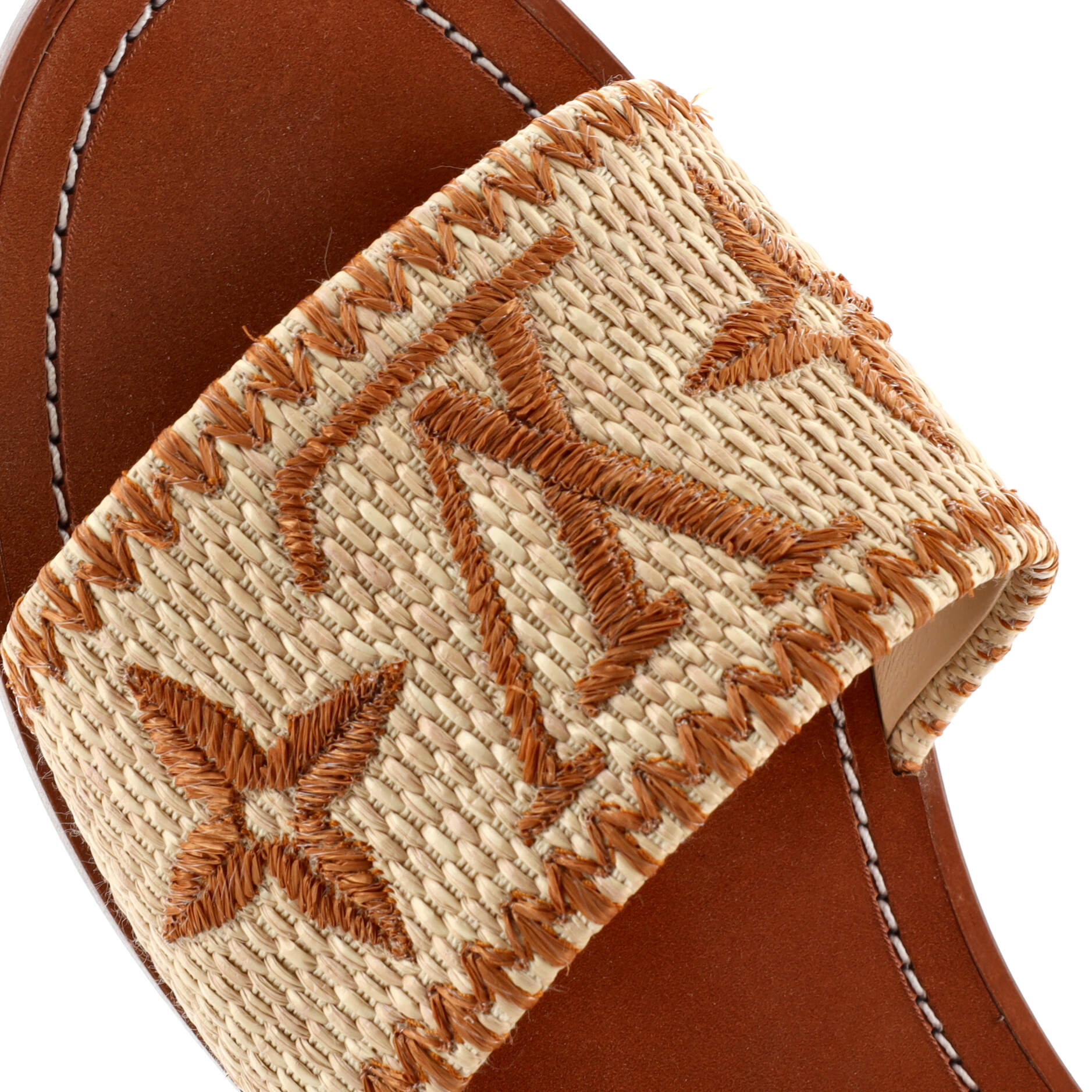 Louis Vuitton Brown Monogram Canvas Lock It Mules Flat Sandals