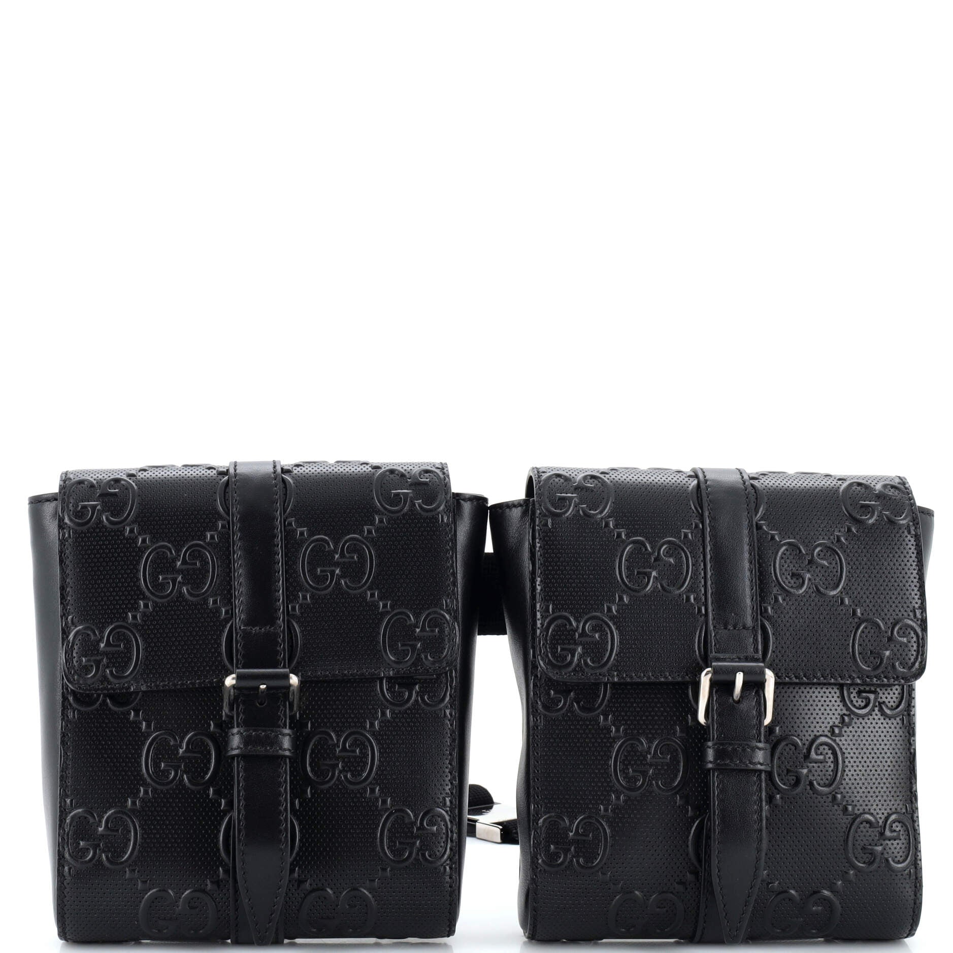 Double Belt Bag GG Embossed Perforated Leather