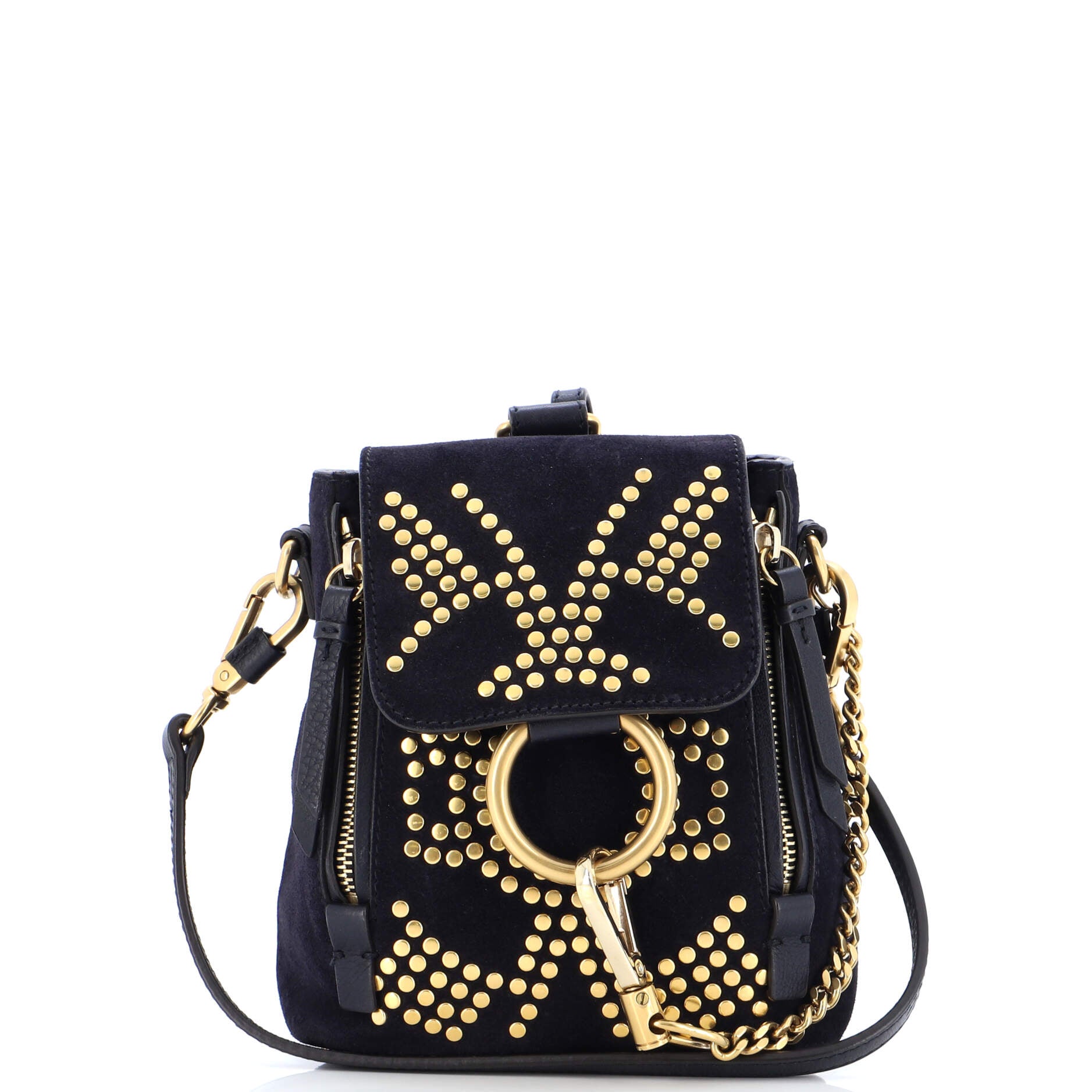 Faye Backpack Studded Leather and Suede Mini