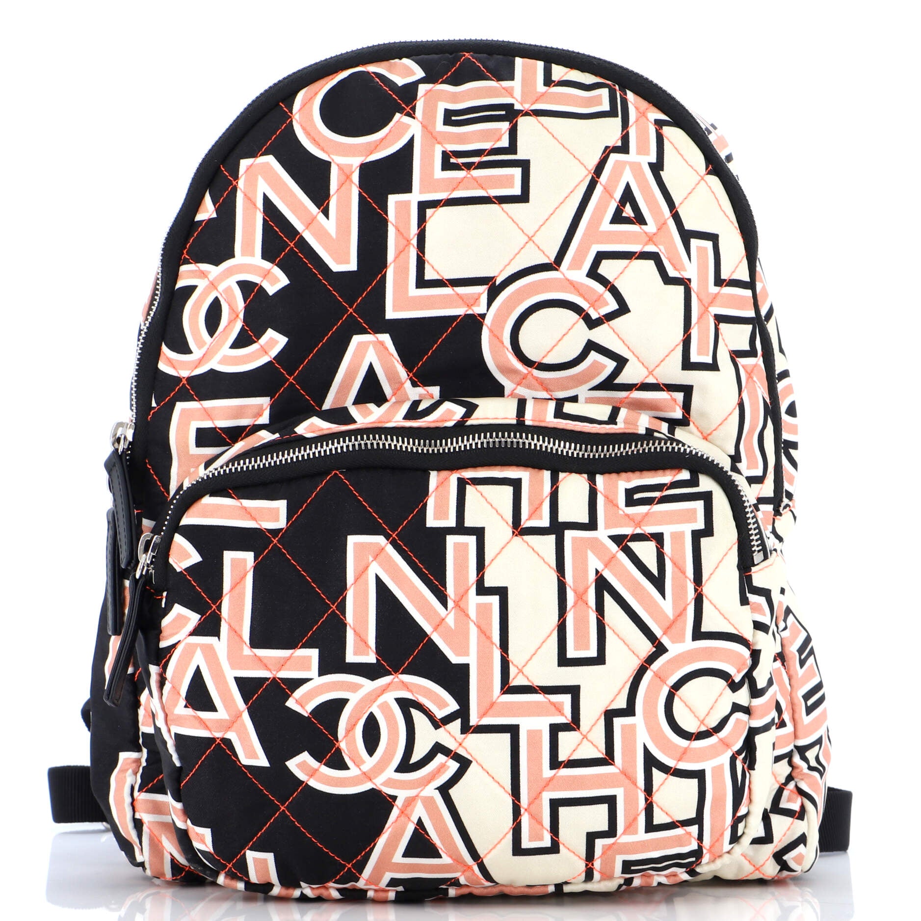 Logo Backpack Quilted Printed Nylon Medium
