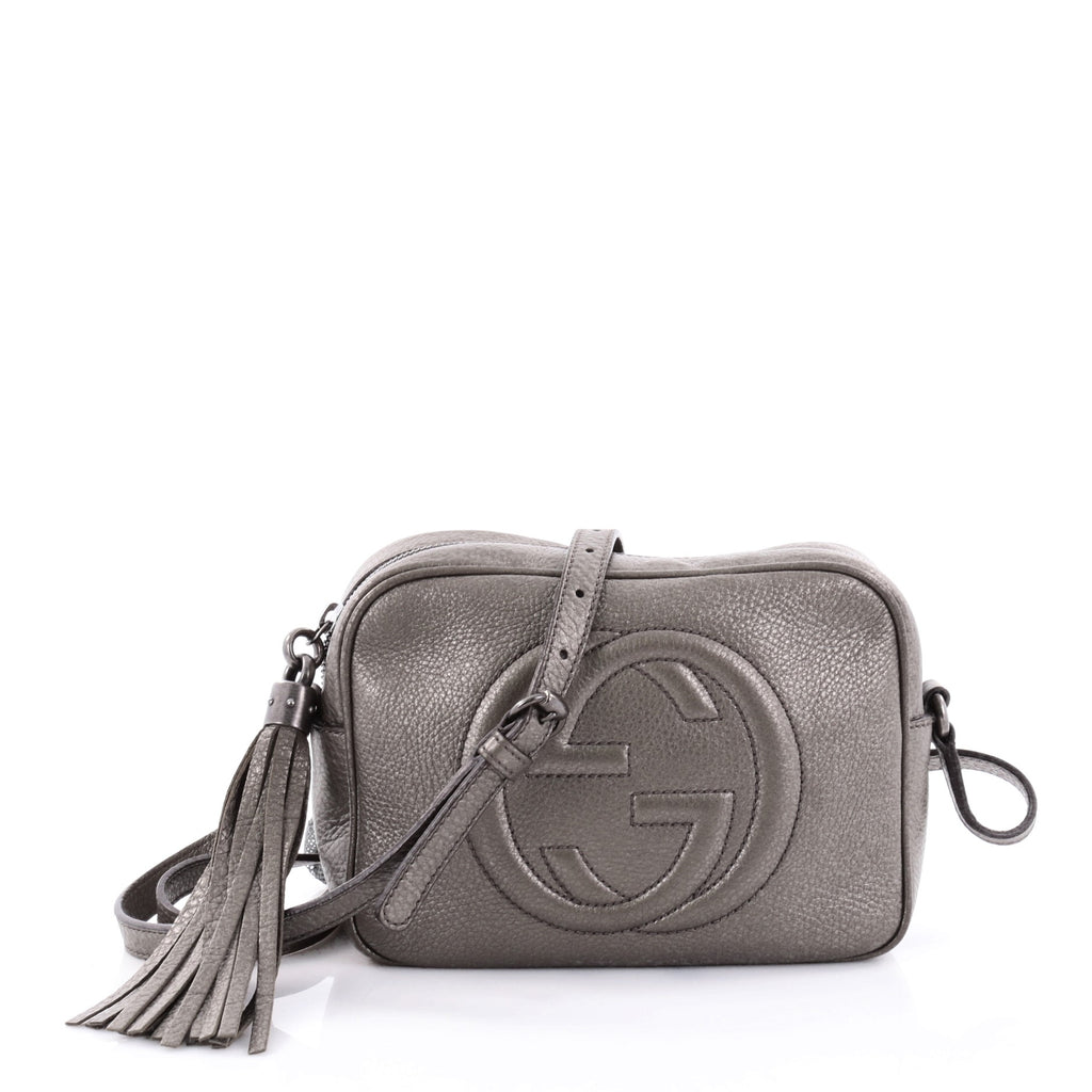 Buy Gucci Soho Disco Crossbody Bag Leather Small Gray 2410101 – Trendlee