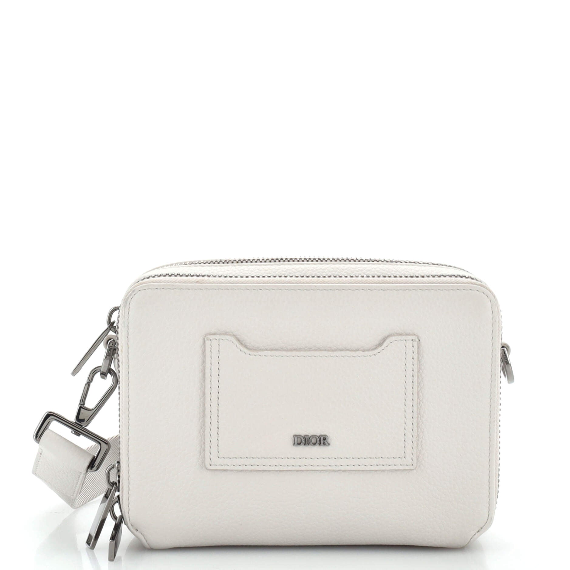 Double Zip Crossbody Pouch Leather