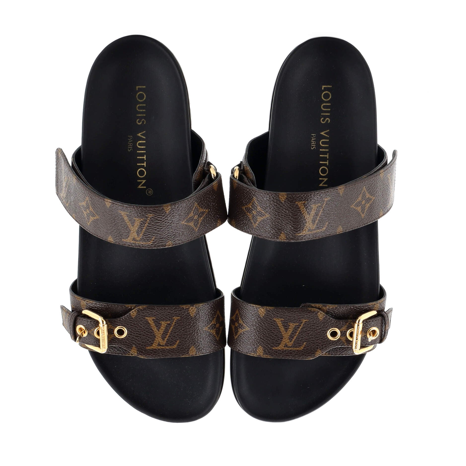 Louis Vuitton Brown Monogram Coated Canvas Bom Dia Flat Slides