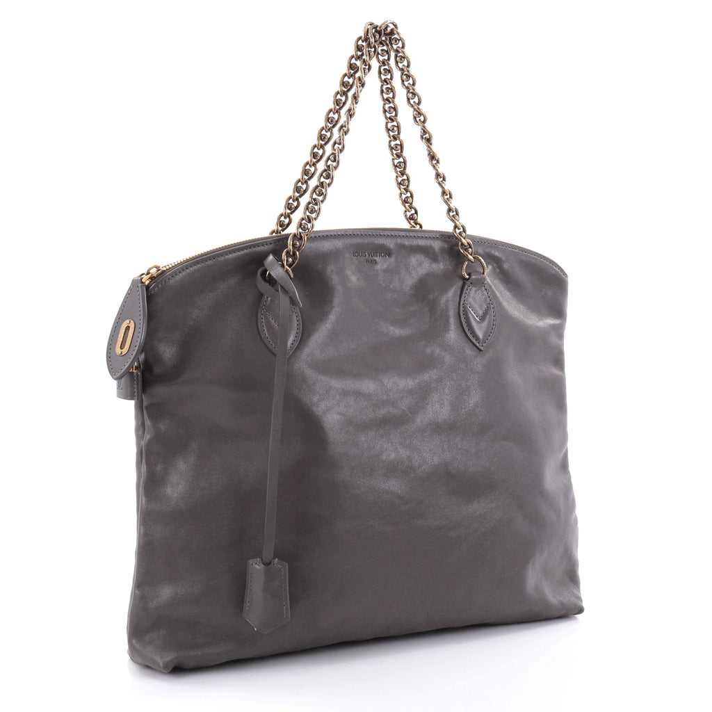 Buy Louis Vuitton Lockit Chain Handbag Boudoir Leather Gray 2431103 – Rebag