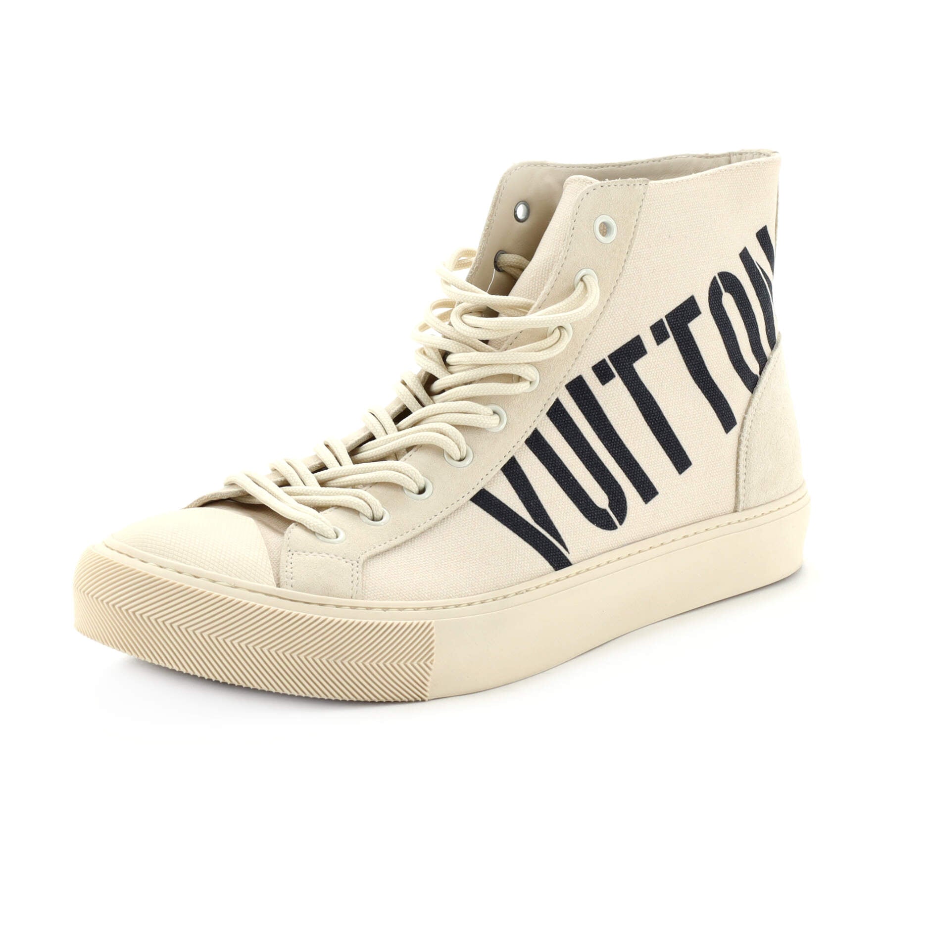 Women's Tattoo High-Top Sneakers Logo Canvas and Suede