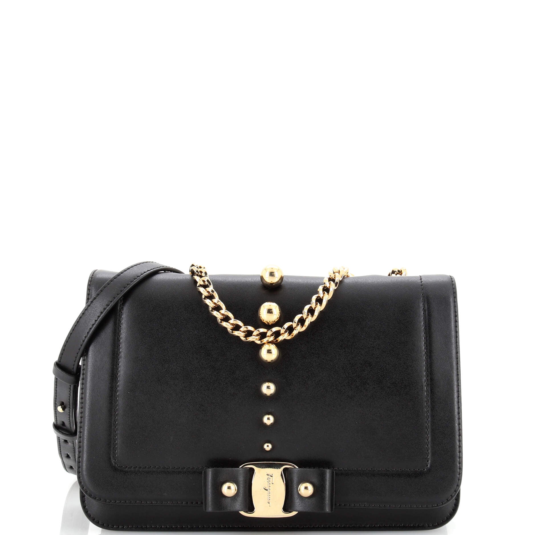 Miss Vara Bow Shoulder Bag Studded Leather Medium