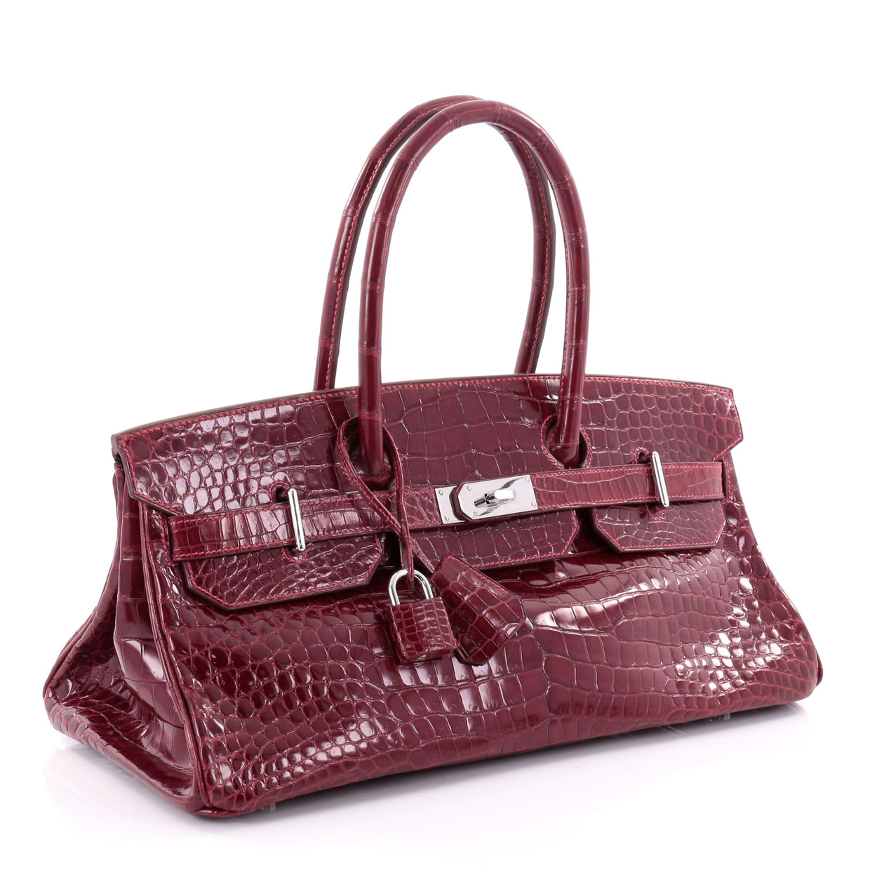 Buy Hermes Birkin JPG Handbag Shiny Porosus Crocodile 42 Red 2452101