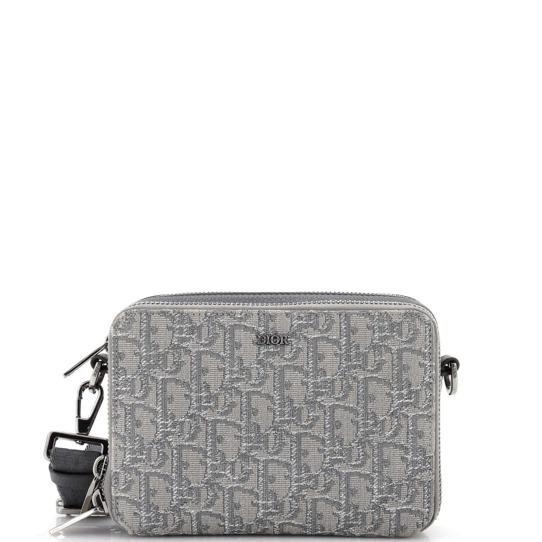 Double Zip Crossbody Pouch Oblique Canvas