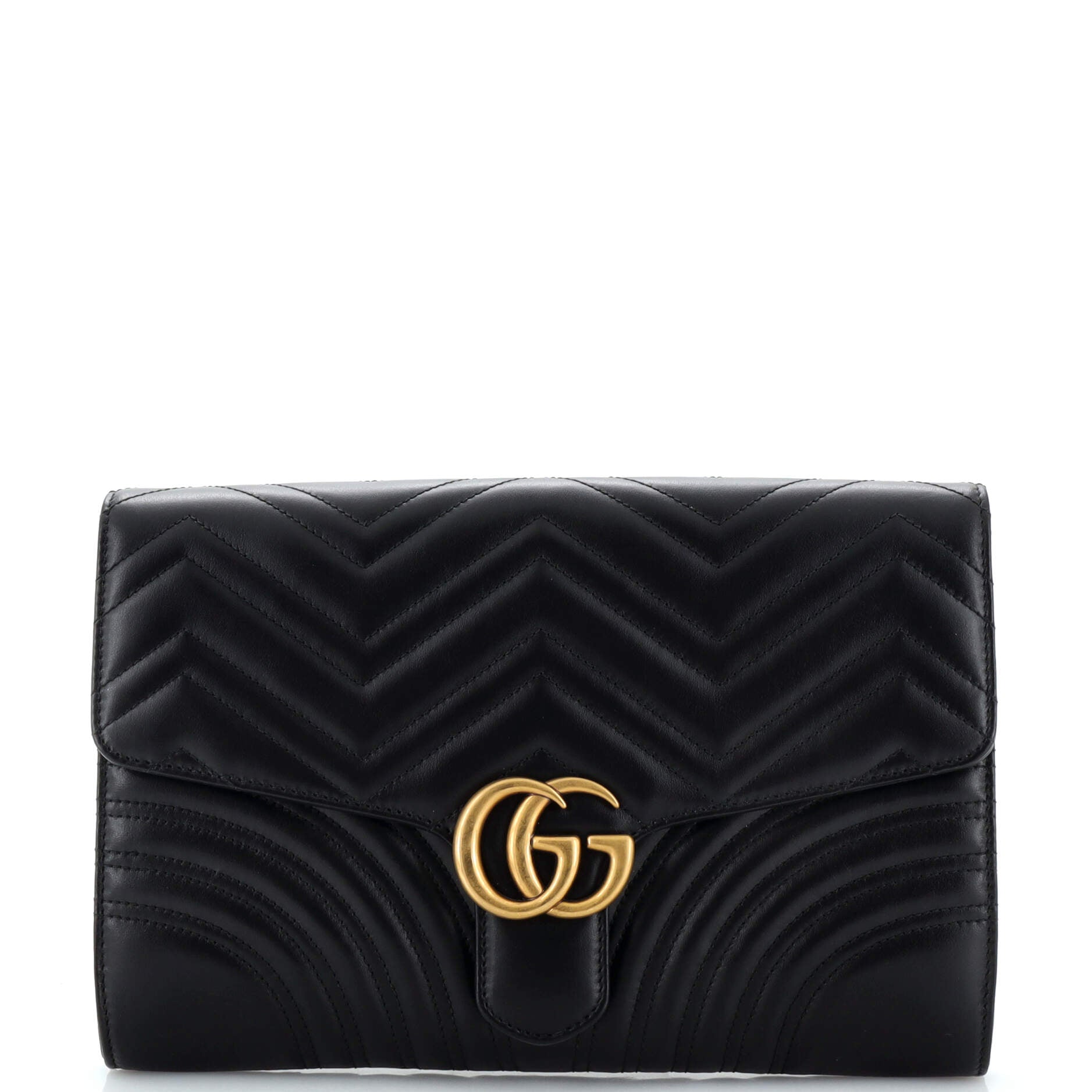 GG Marmont Flap Clutch Matelasse Leather