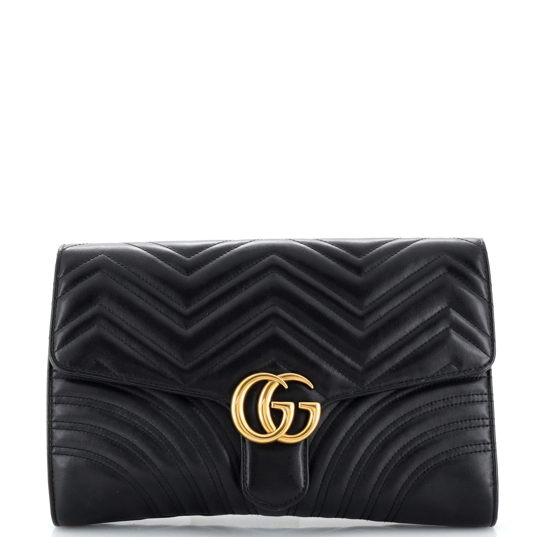 GG Marmont Flap Clutch Matelasse Leather