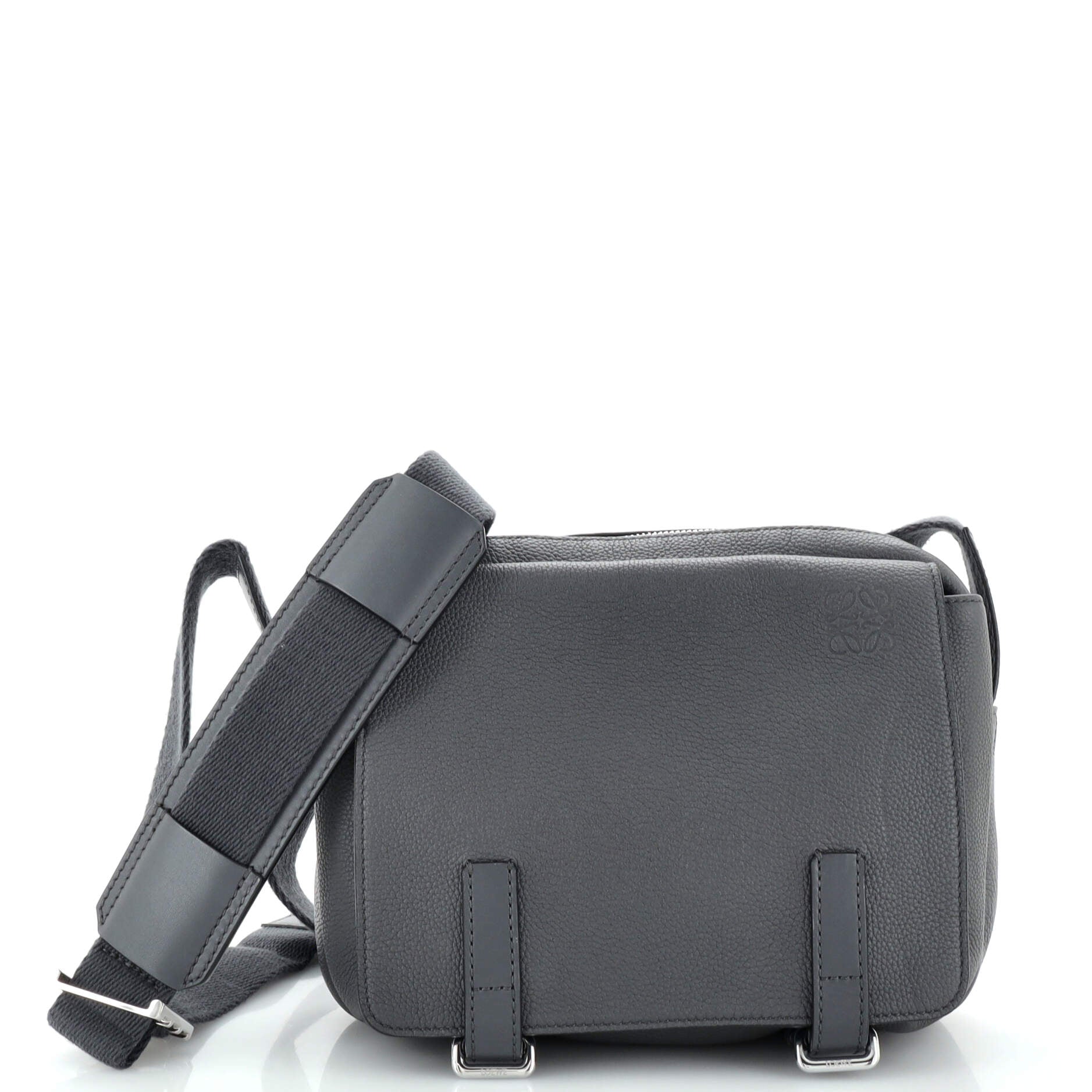 Loewe Military Messenger Bag Leather XS Gray
