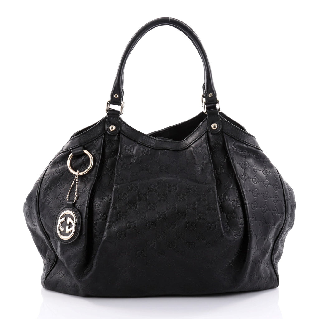 Buy Gucci Sukey Tote Guccissima Leather Large Black 2491401 – Rebag