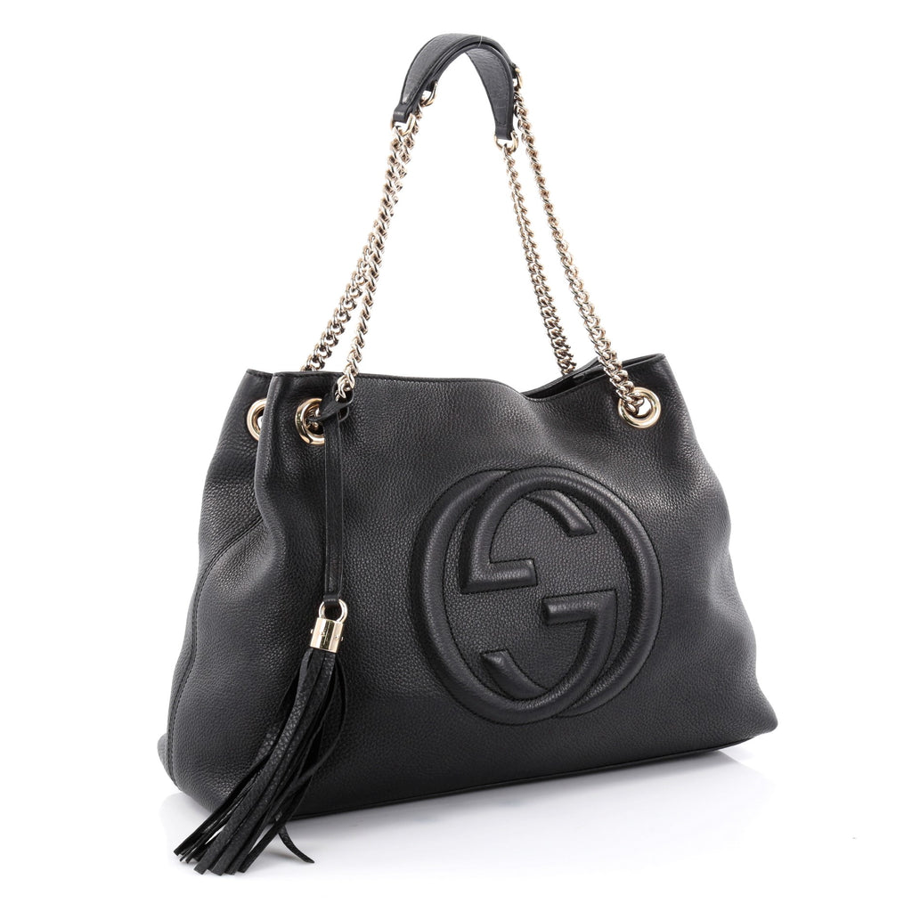 Buy Gucci Soho Shoulder Bag Chain Strap Leather Medium Black 2500701 – Rebag