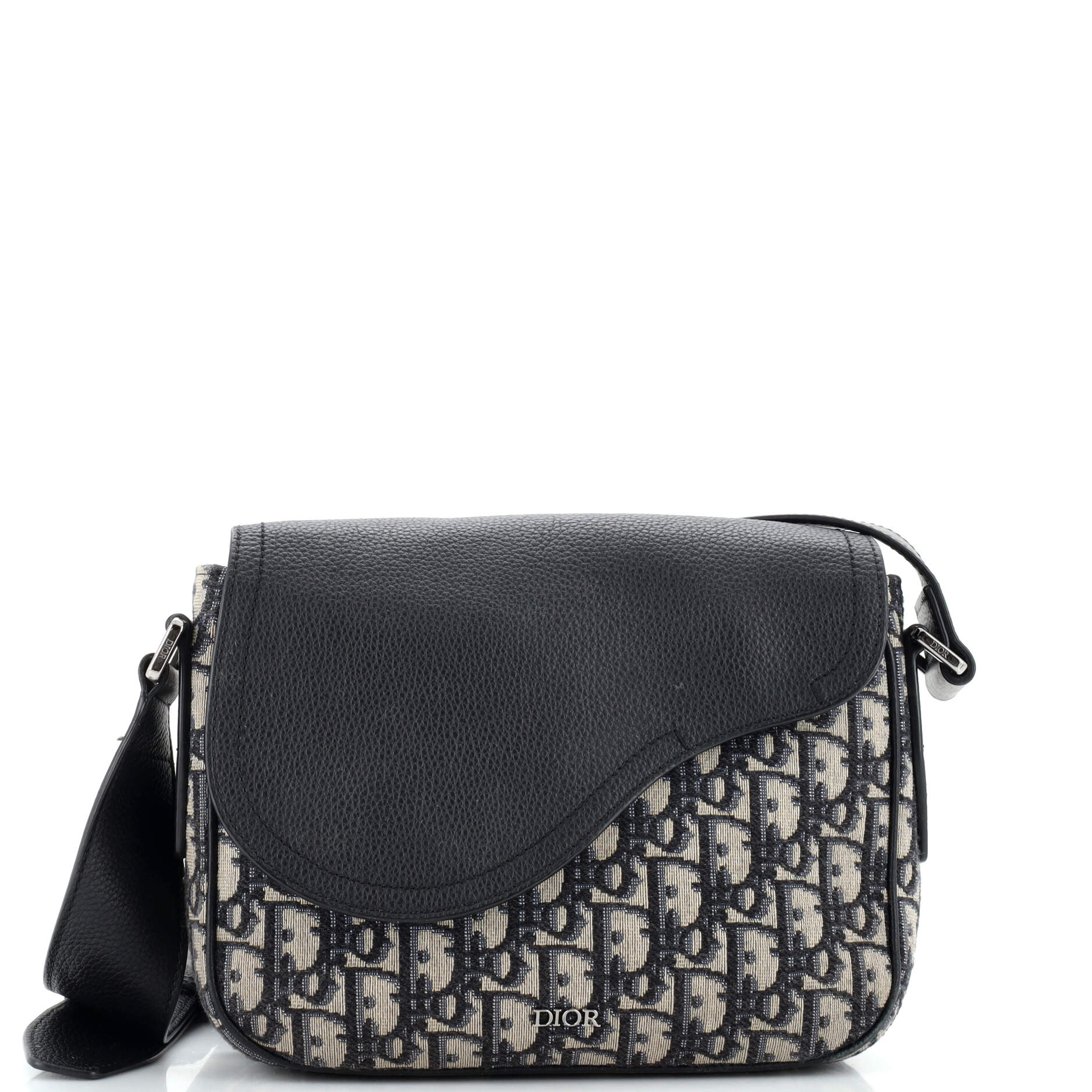 Saddle Flap Messenger Bag Oblique Canvas and Leather Mini