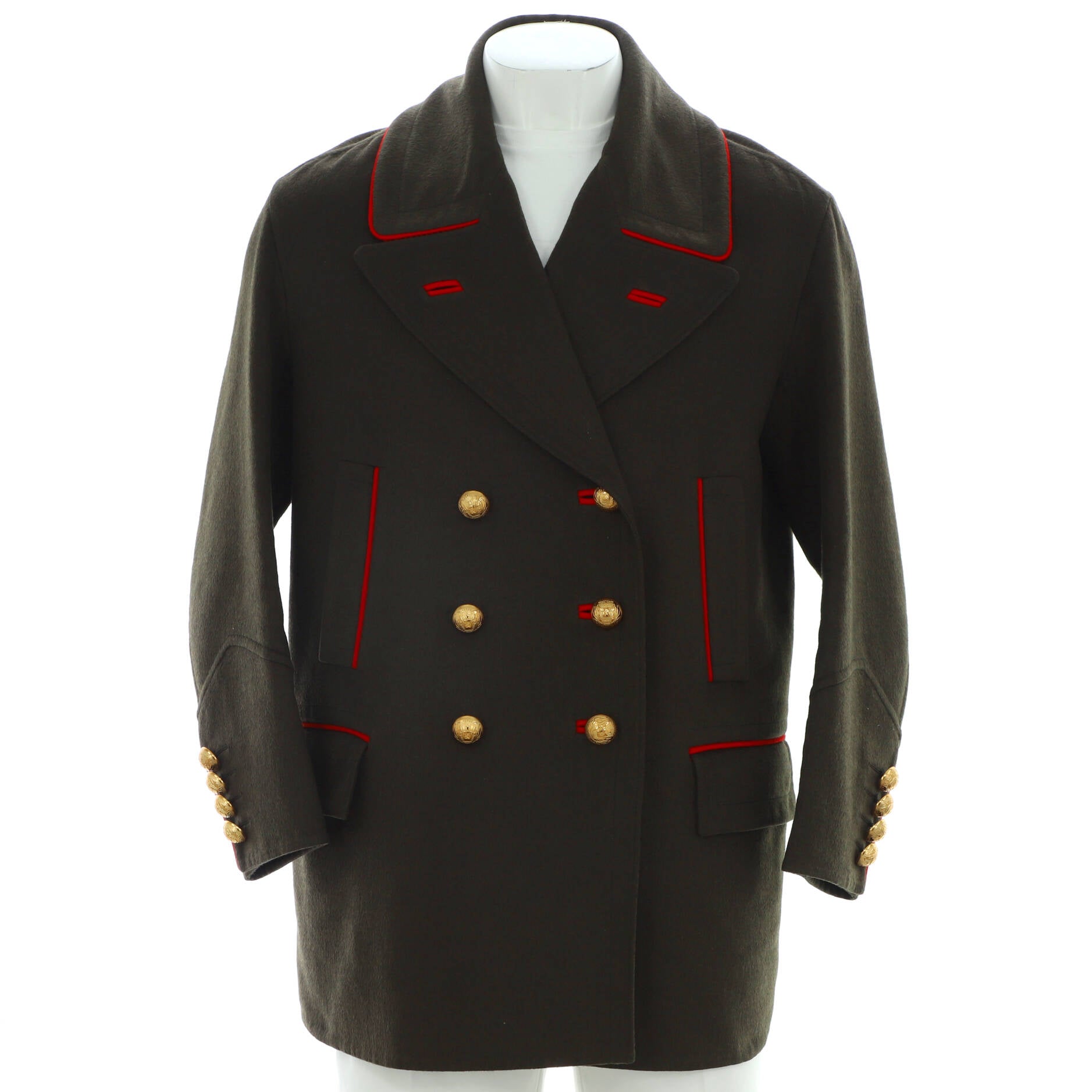 Men's Military Oversized Double Breasted Coat Cashmere and Wool Blend