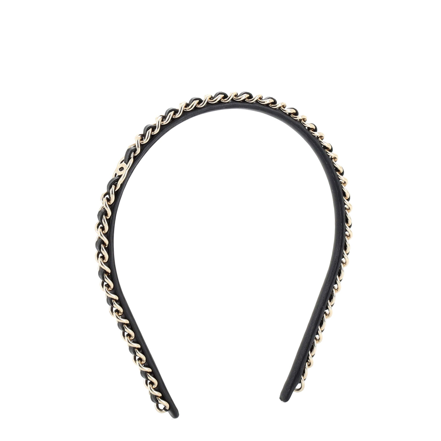 CC Turnlock Chain Link Headband Lambskin and Metal