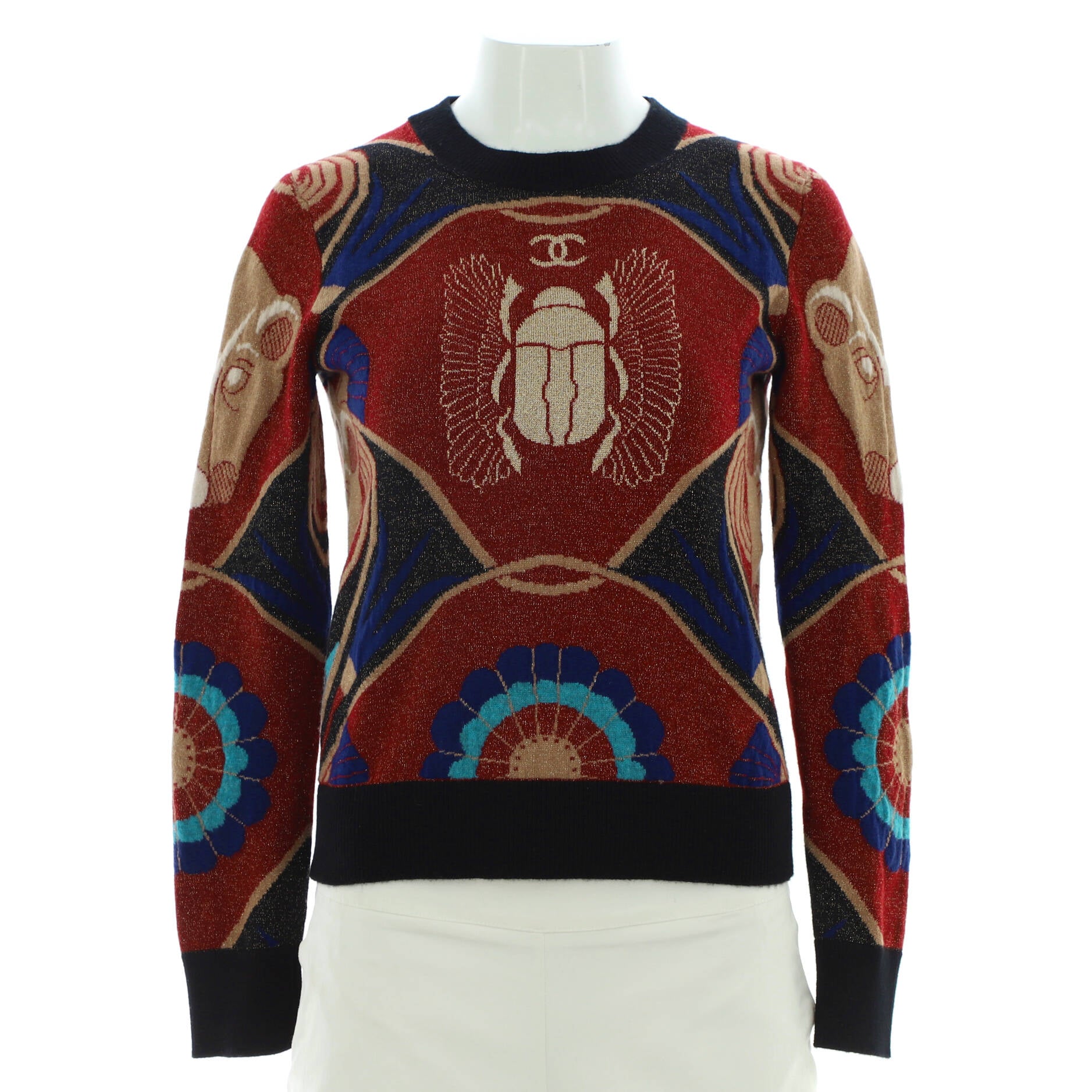 Women's Paris-New York Scarab Crewneck Sweater Cashmere Blend