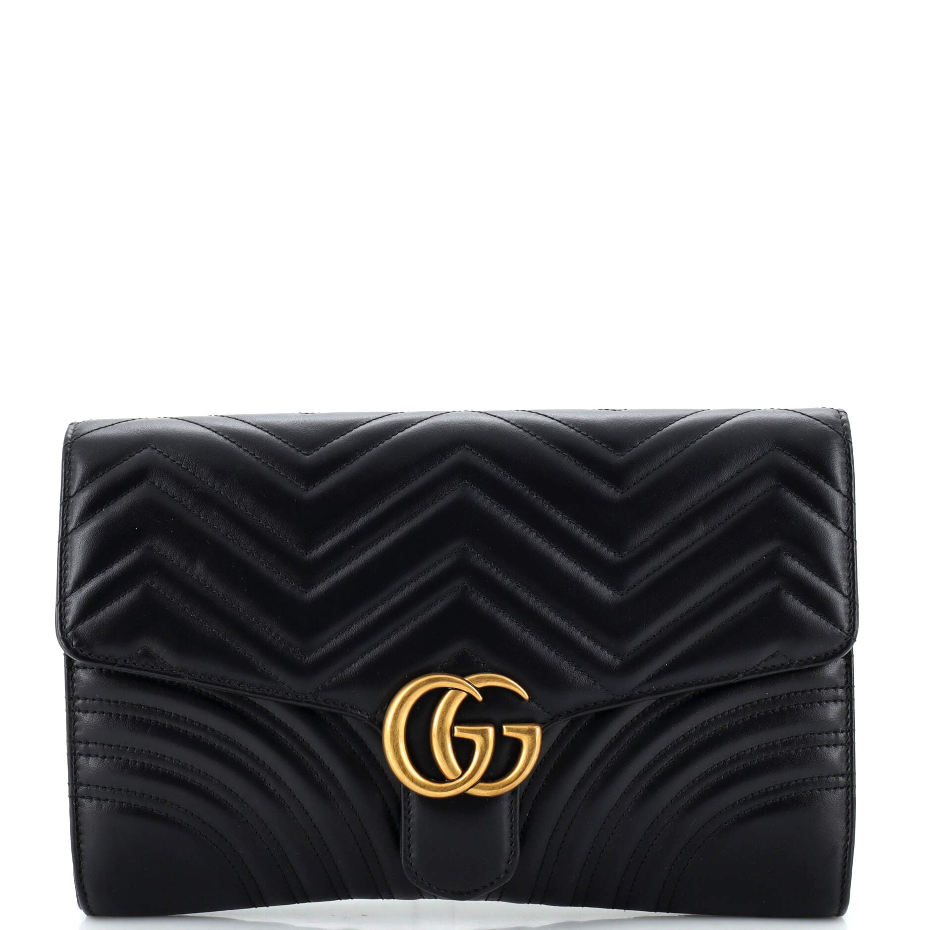GG Marmont Flap Clutch Matelasse Leather