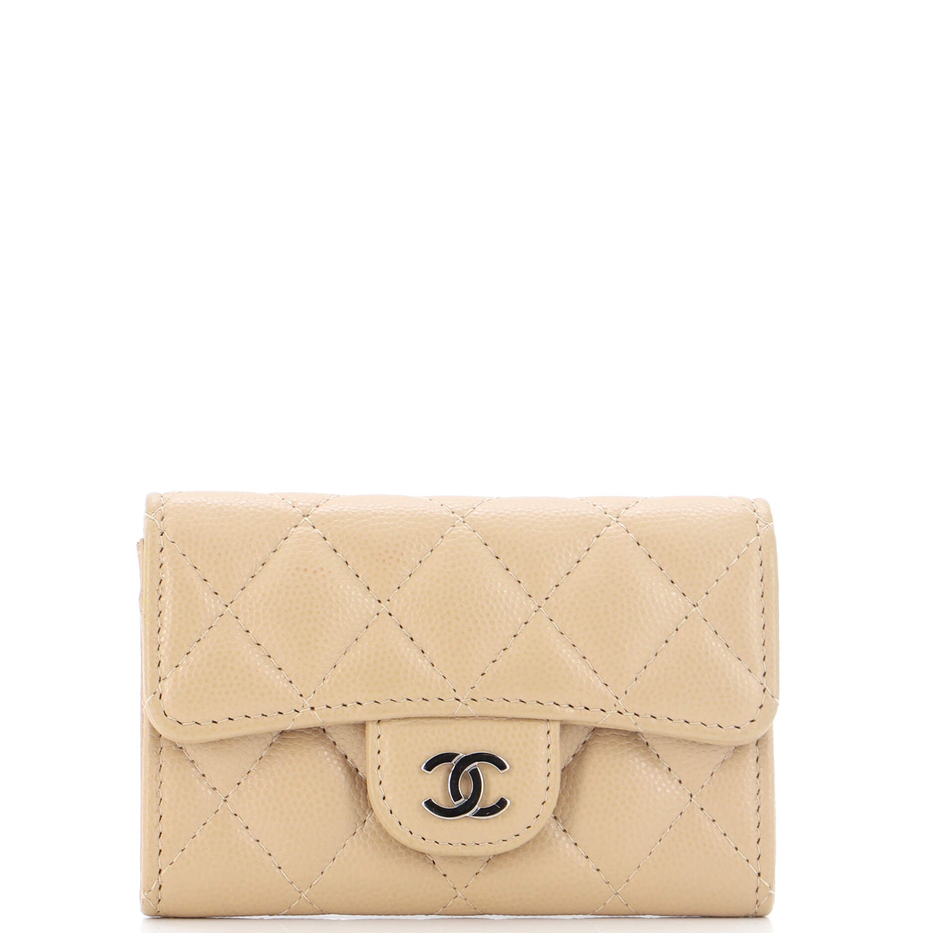 Classic Flap Card Case Quilted Caviar