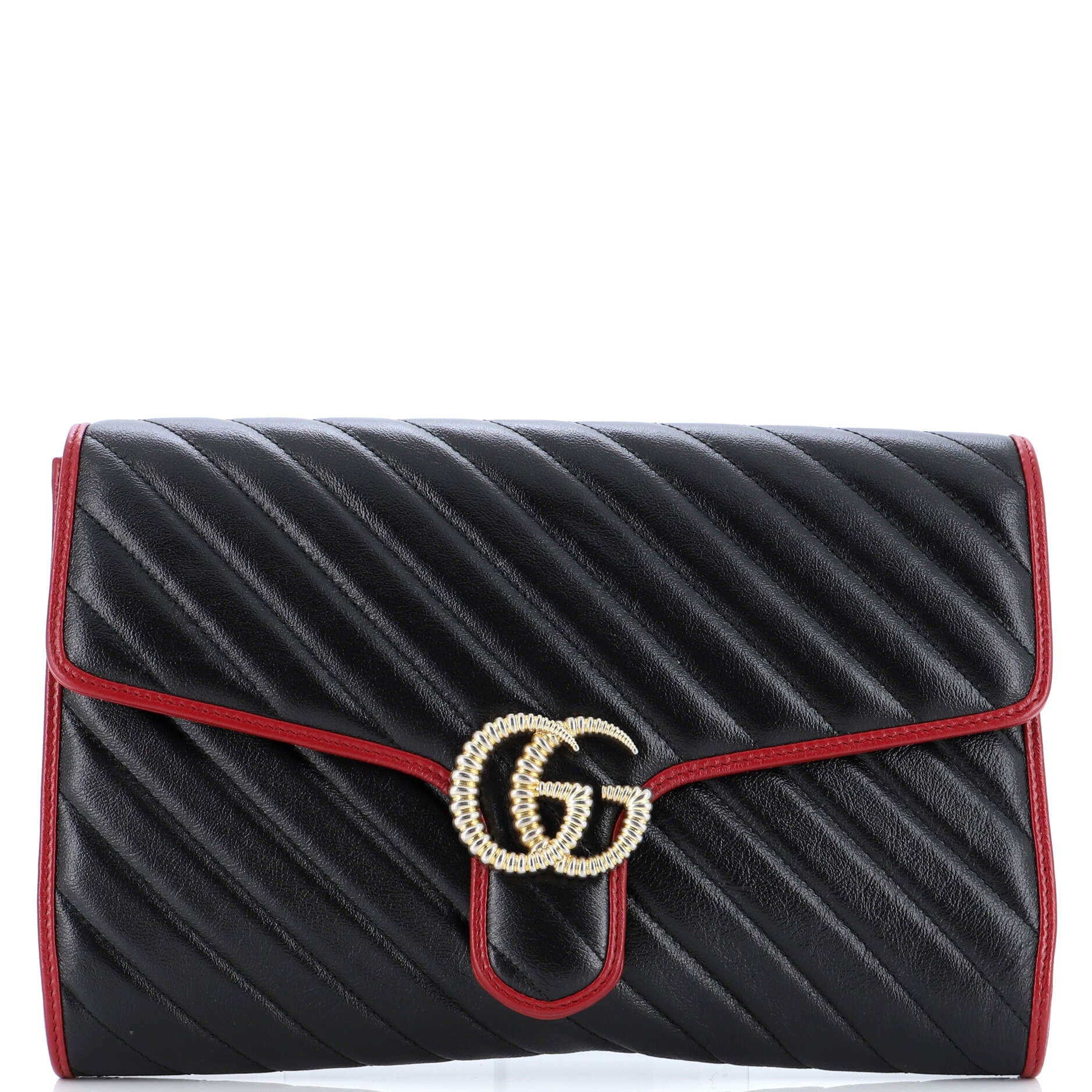 GG Marmont Flap Clutch Matelasse Leather