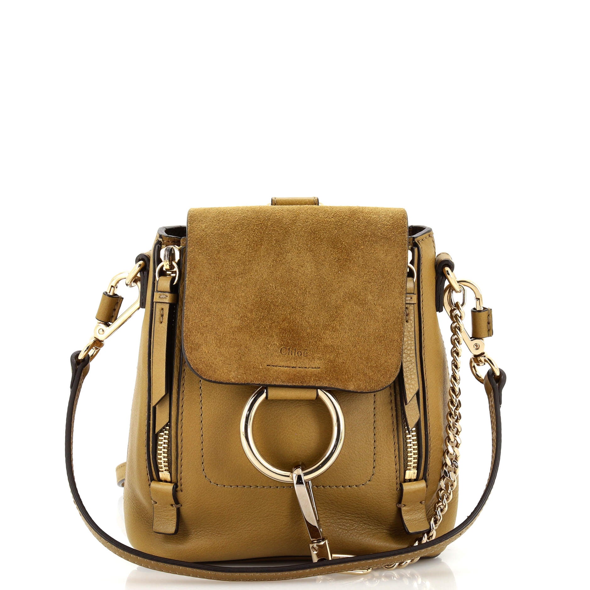 Faye Backpack Leather and Suede Mini