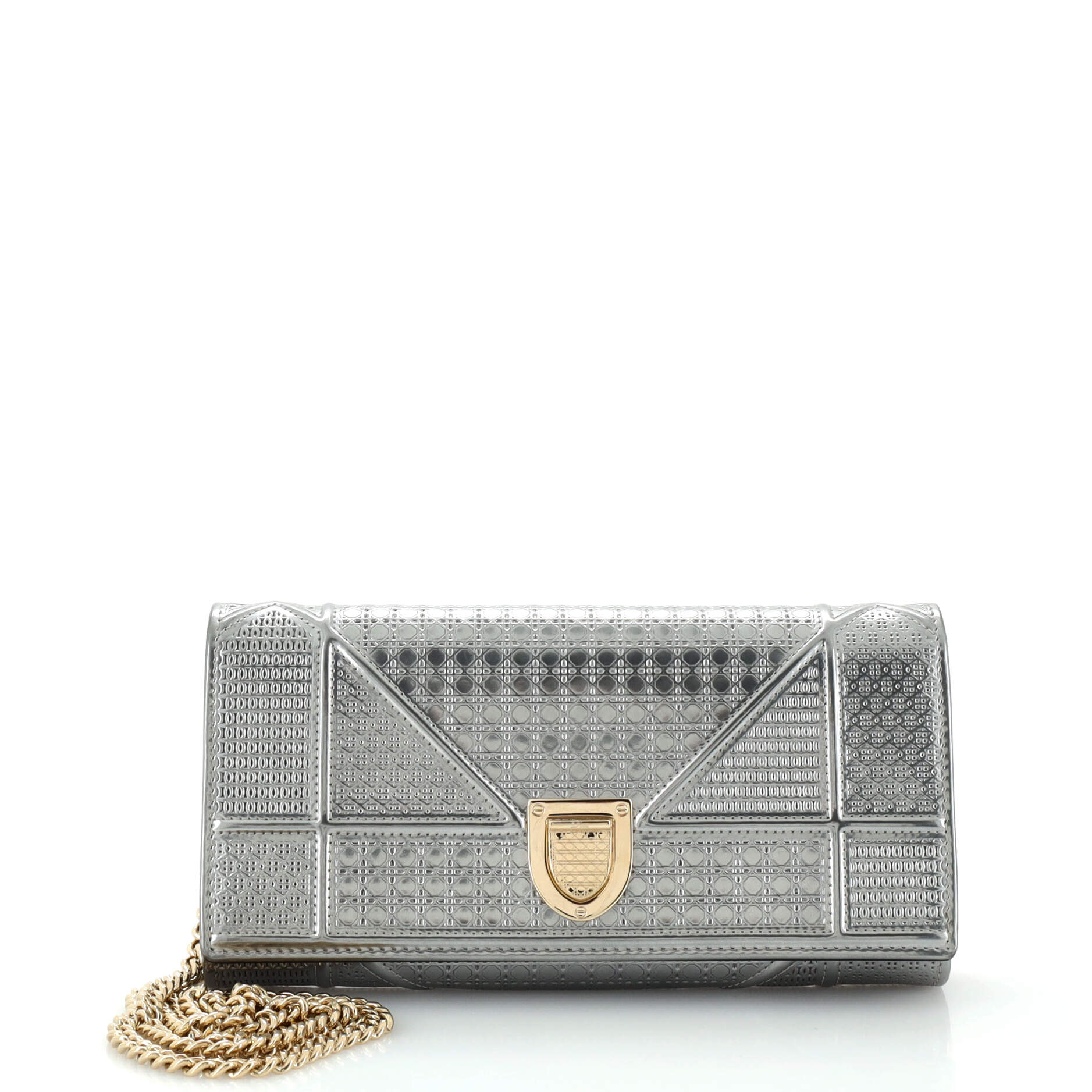Diorama Croisiere Chain Wallet Cannage Embossed Calfskin