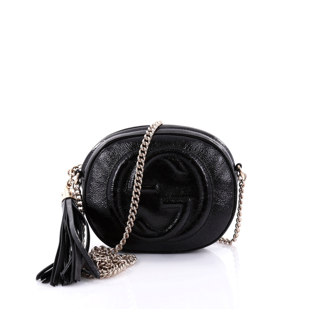 Buy Gucci Soho Chain Bag Patent Mini Black 2635402 – Rebag