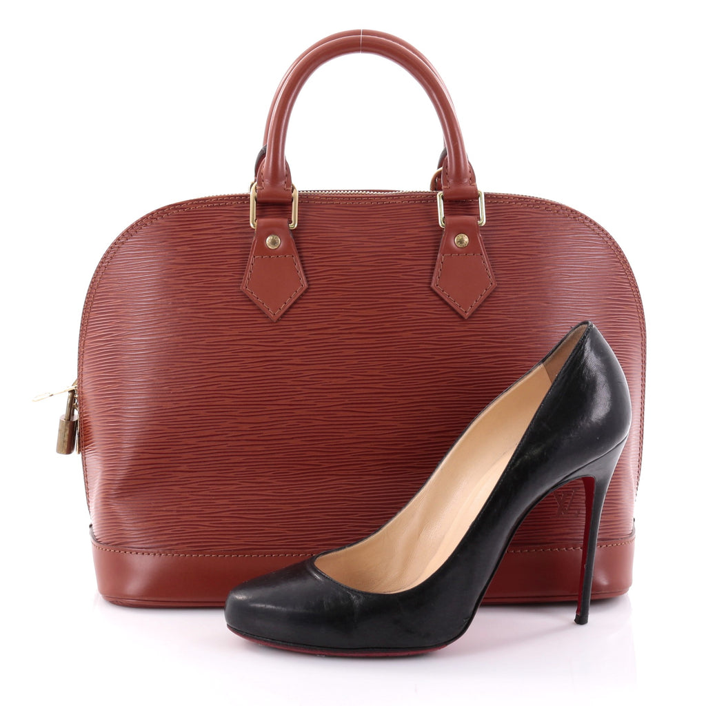 Buy Louis Vuitton Vintage Alma Handbag Epi Leather PM Brown 2661206 – Rebag