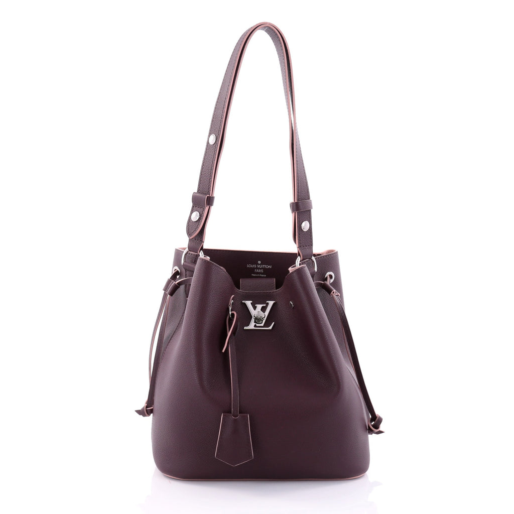 Buy Louis Vuitton Lockme Bucket Bag Leather Purple 2661702 – Rebag